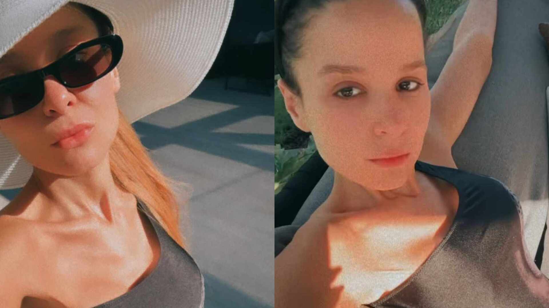 Maiara exibe silhueta fininha em maiô PP ao tomar sol em sua mansão