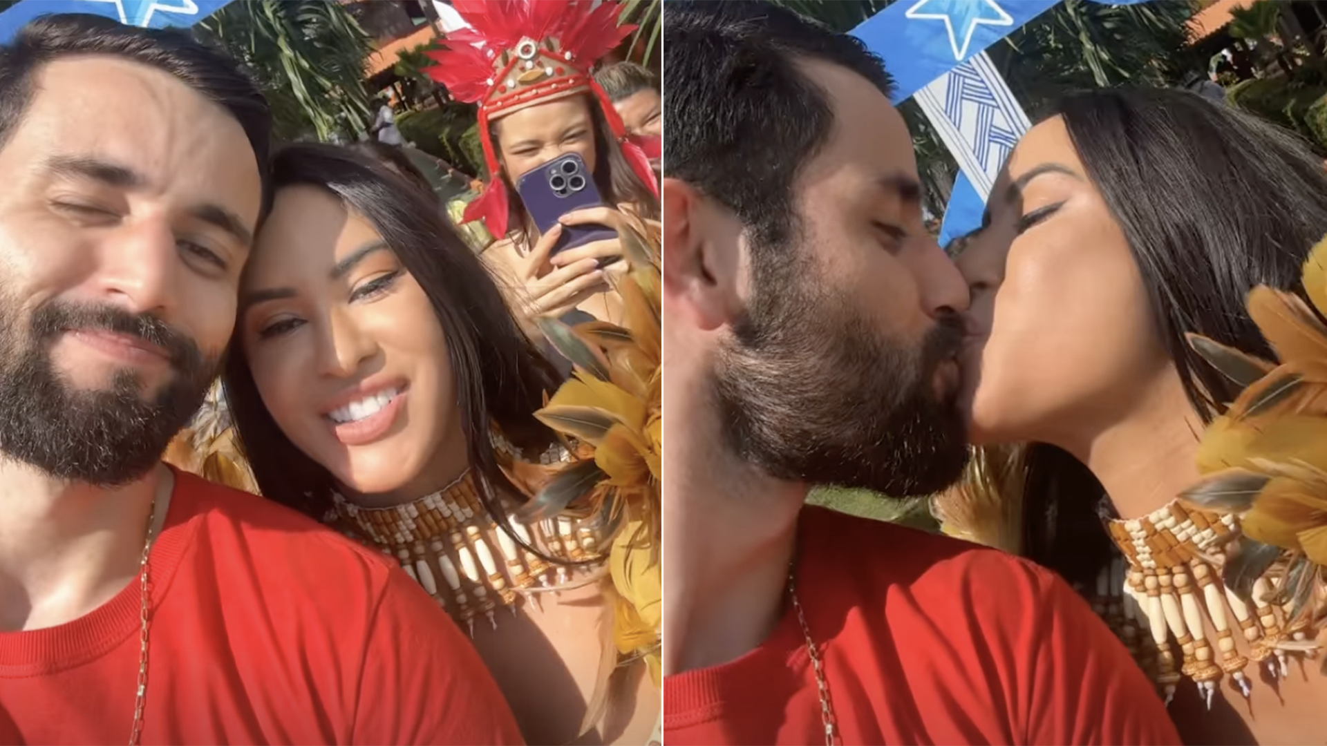 Ex-BBBs Isabelle e Matteus se reencontram em Parintins