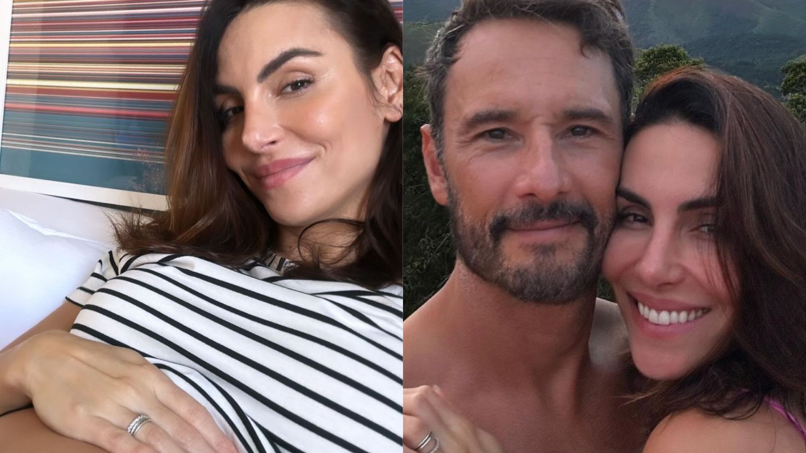 Mel Fronckowiak impressiona ao exibir barrigão da gravidez com Rodrigo Santoro