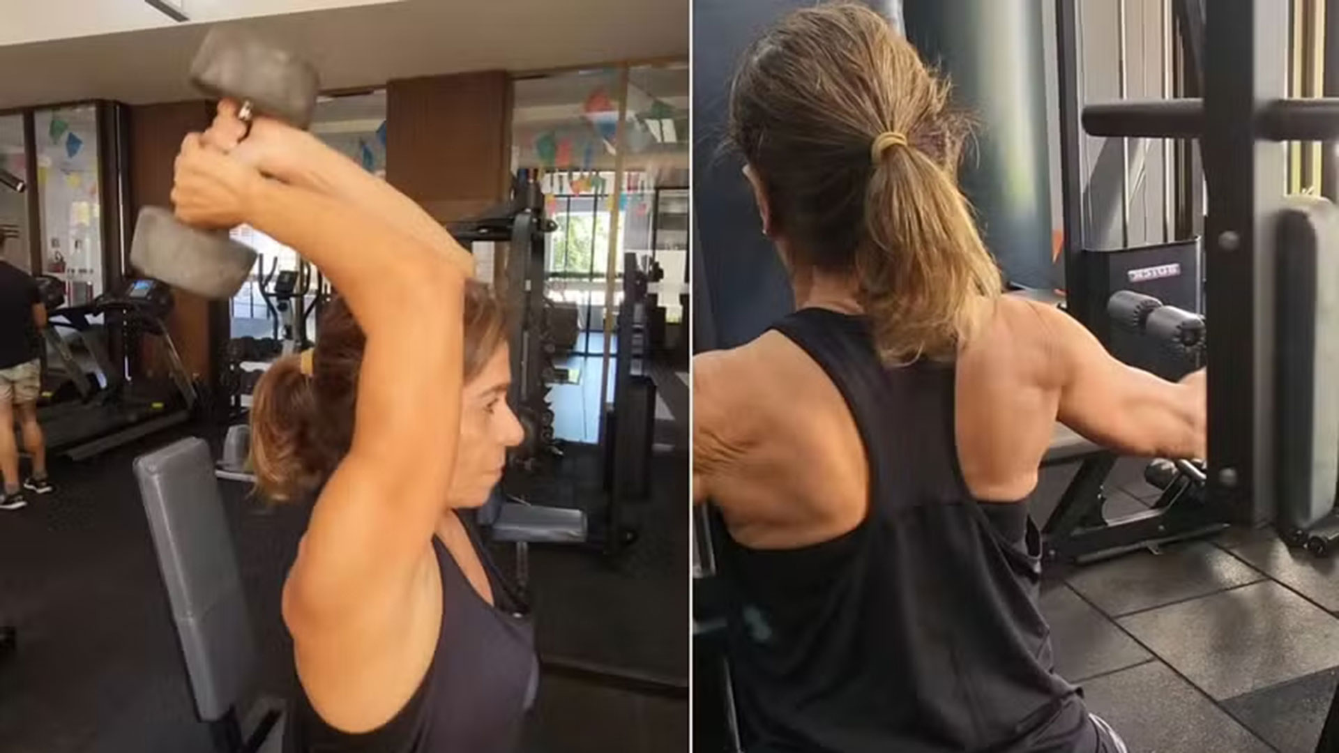 Mãe de Anitta exibe boa forma em imagens na academia