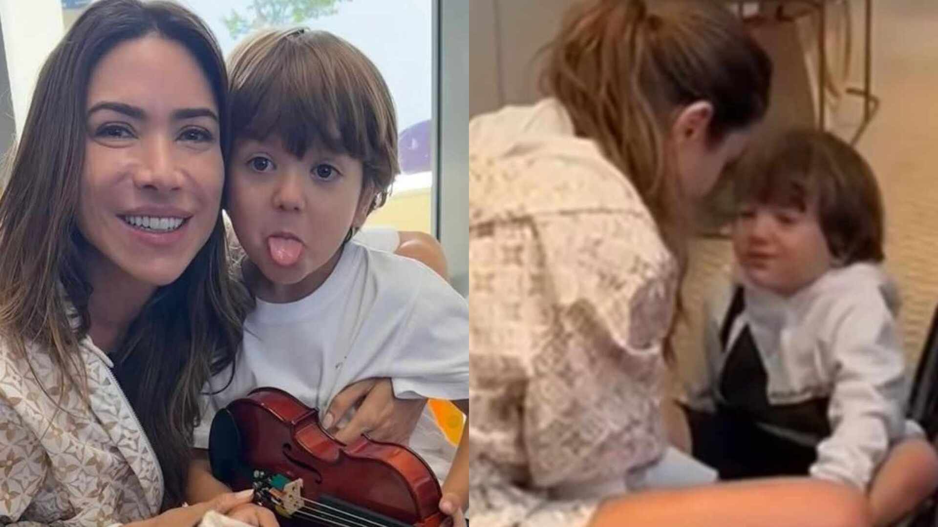 Patricia Abravanel posta vídeo raro do filho caçula: ‘Gosta de caquinha’