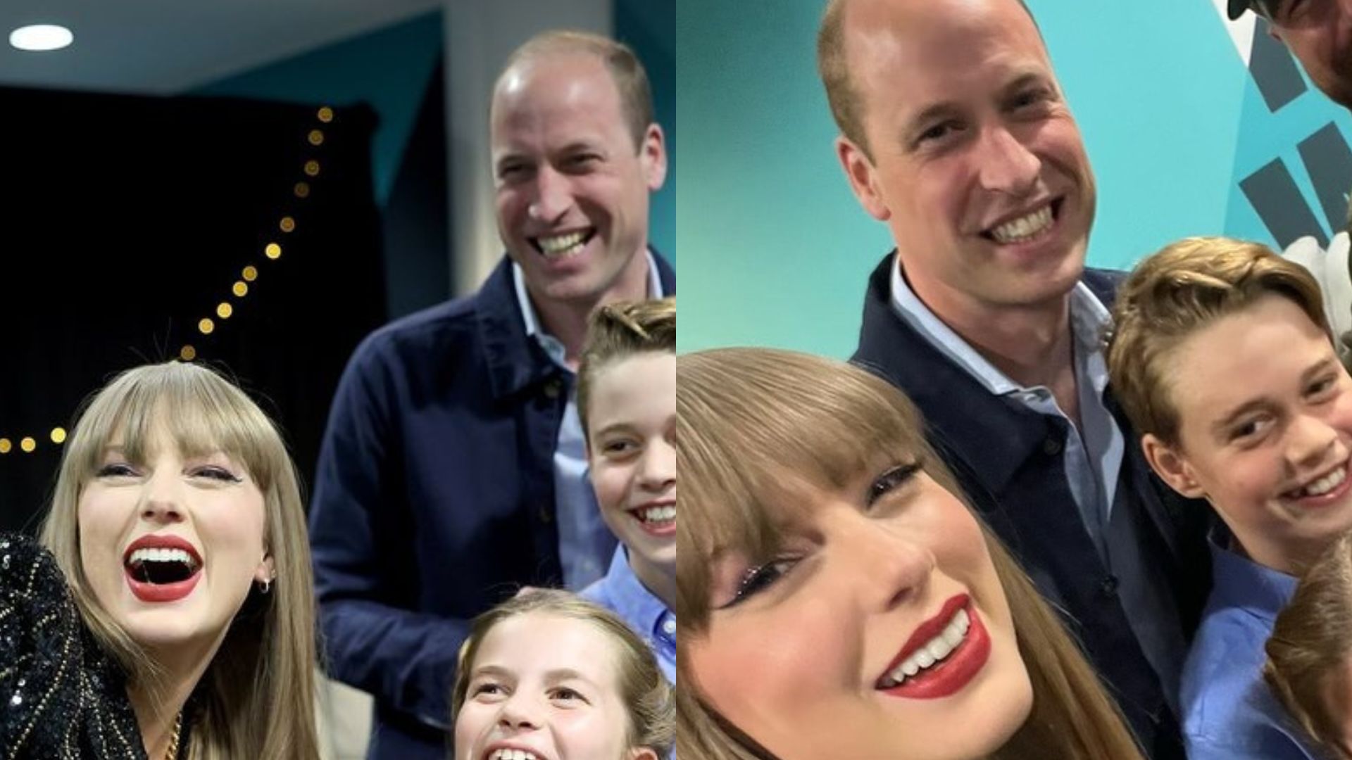 Taylor Swift posa com príncipe William e filhos nos bastidores de show em Londres