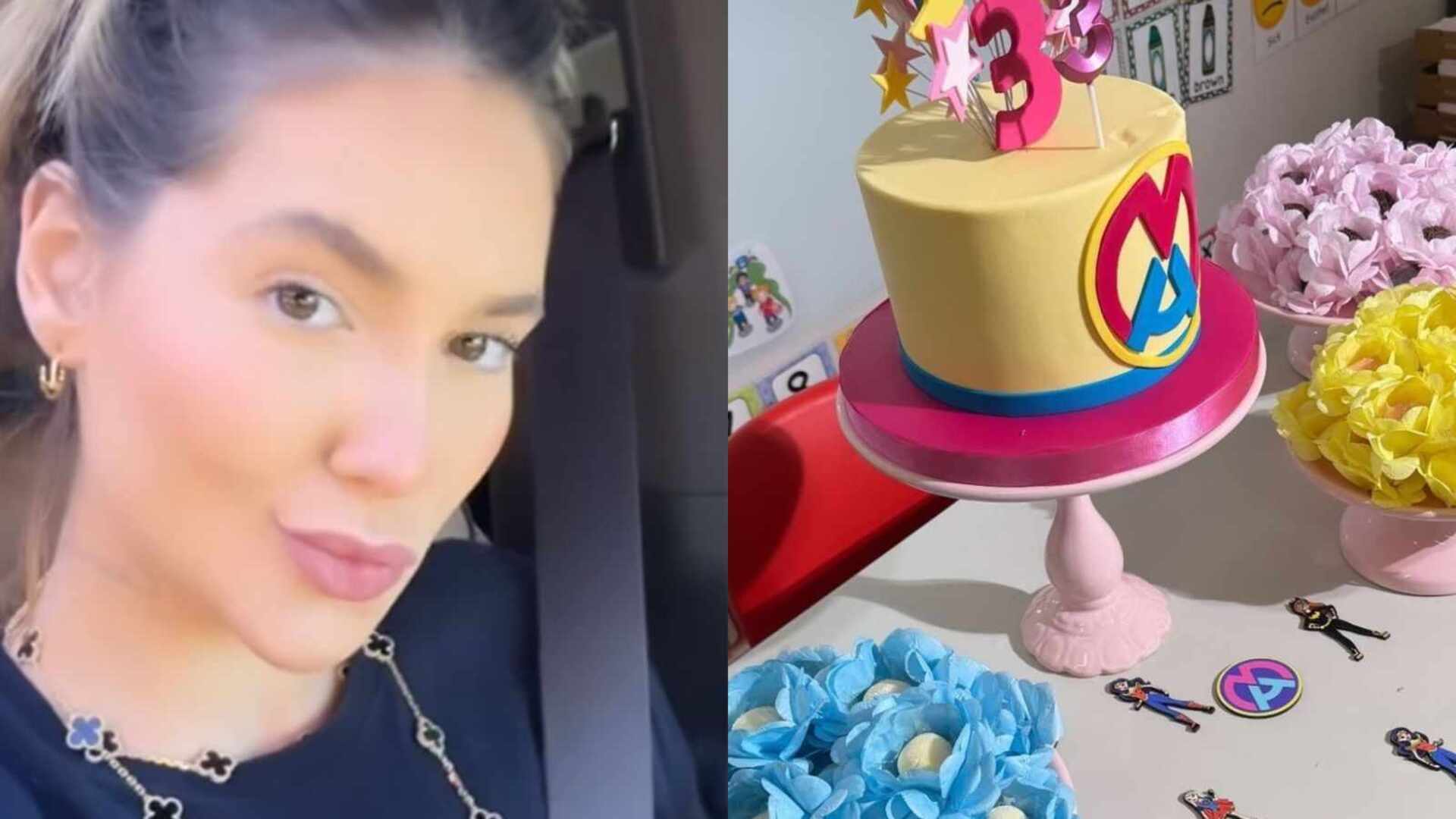 Virginia mostra como foi a festa de Maria Alice na escola