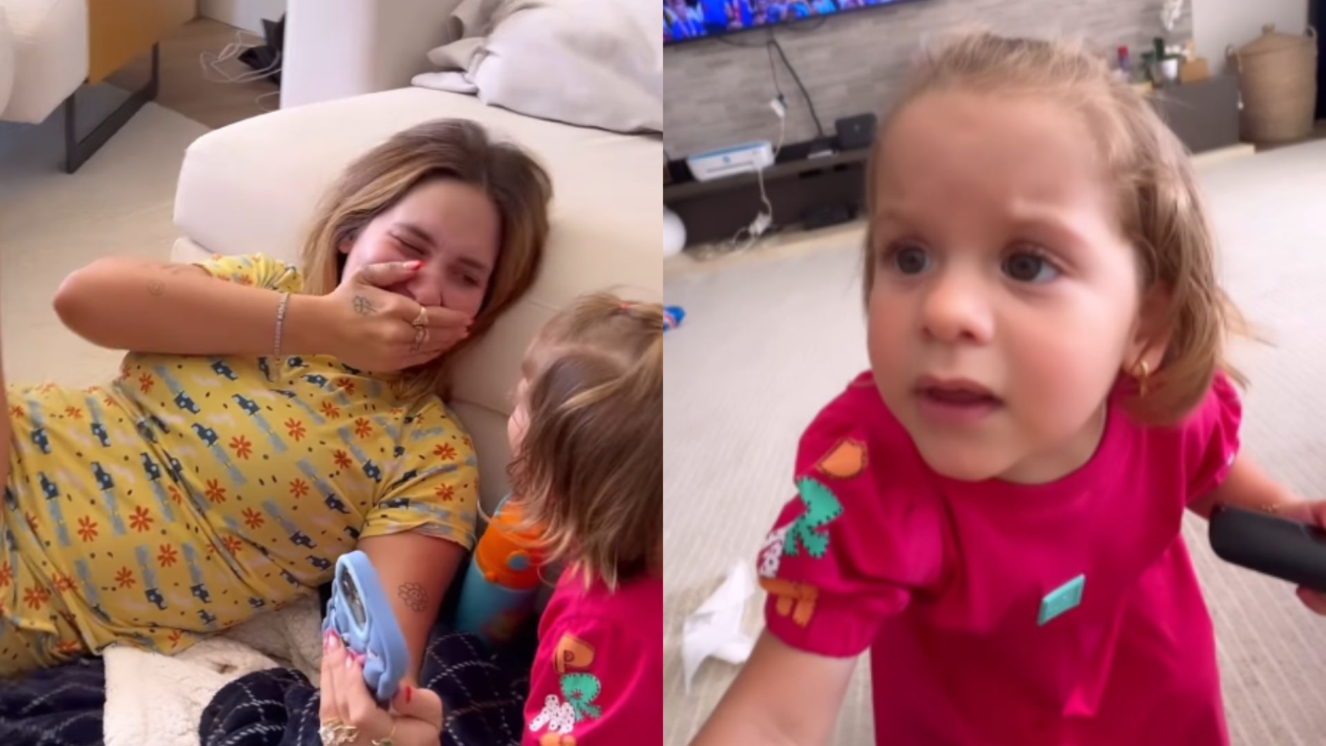 Virginia Fonseca cai na risada com birra de sua filha, Maria Flor