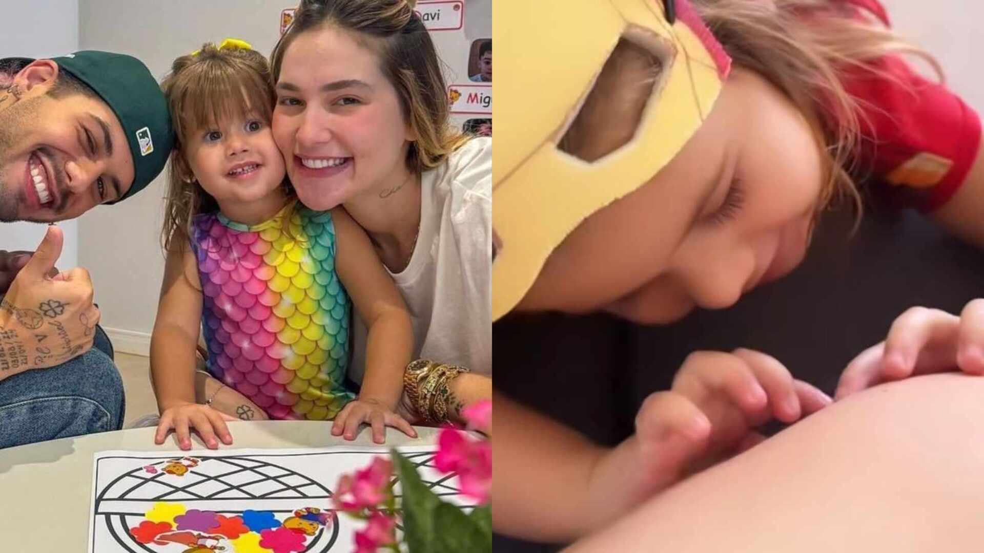 Virginia mostra interação da filha com o irmão na barriga: ‘Já ama’