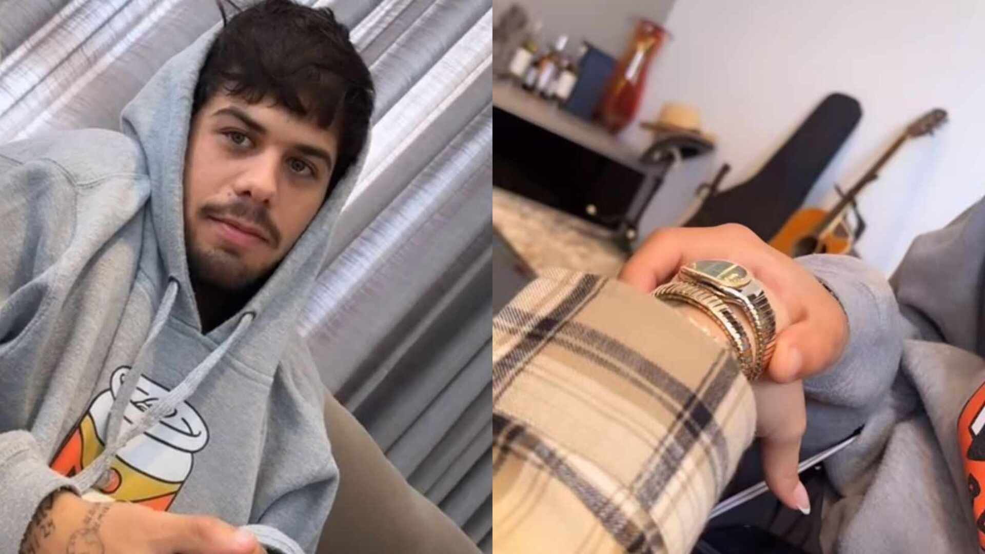 Zé Felipe reage ao ver novo relógio de luxo de Virginia Fonseca: ‘Demais’
