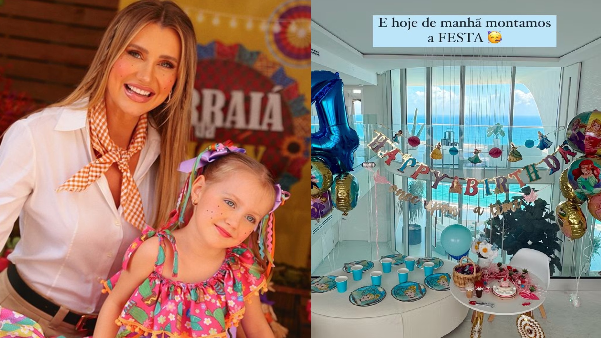 Filha de Ana Paula Siebert esbanja fofura ao surgir fantasiada em festa