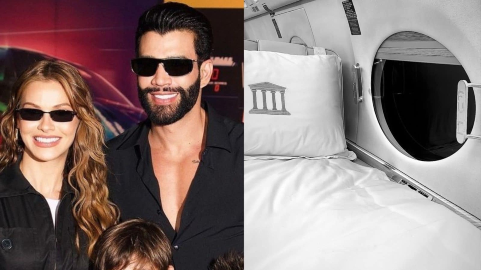 Andressa Suita impressiona ao mostrar cama do jatinho de Gusttavo Lima