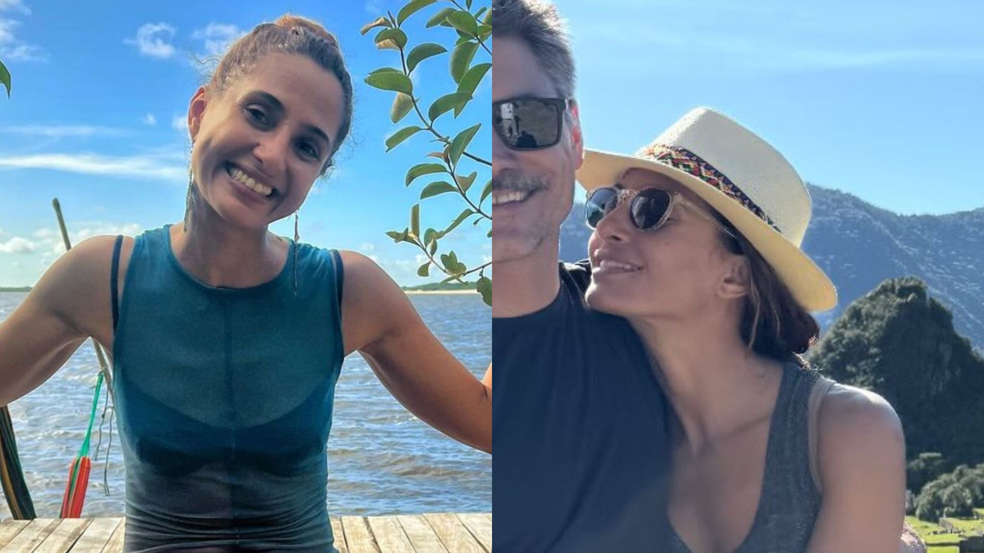 Camila Pitanga surge em clima de romance com o namorado em viagem especial