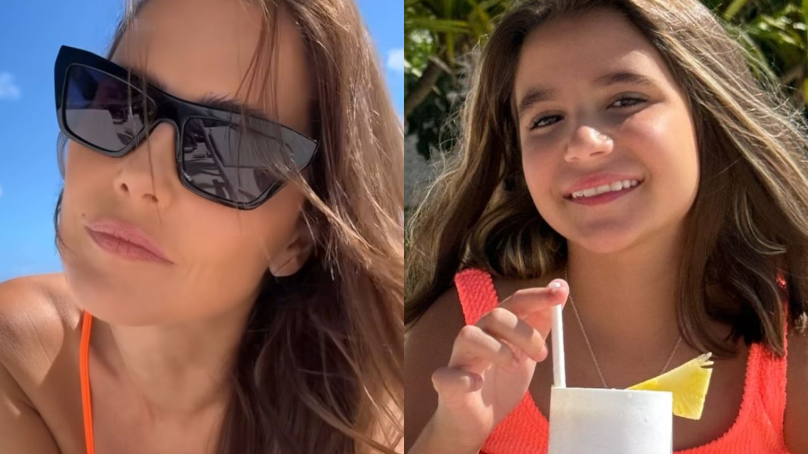 Deborah Secco encanta ao combinar look com a filha em dia na praia: “Paraíso”