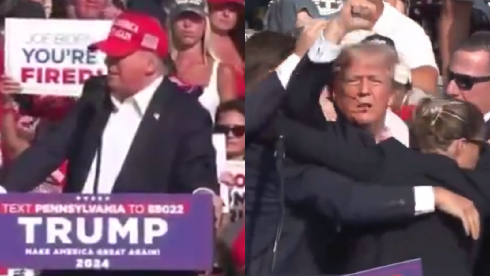 Donald Trump é retirado às pressas de comício e surge sangrando após tiros