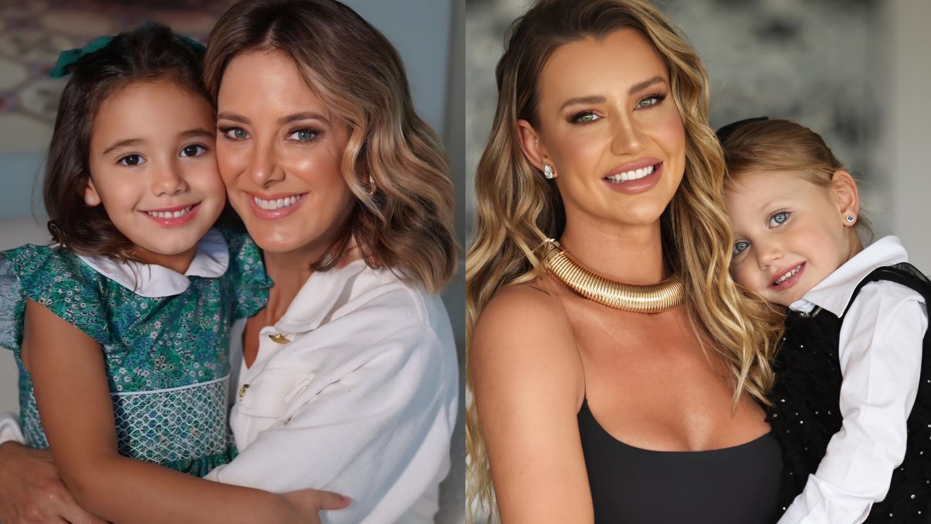 Filhas de Ticiane Pinheiro e Ana Paula Siebert combinam looks em passeio
