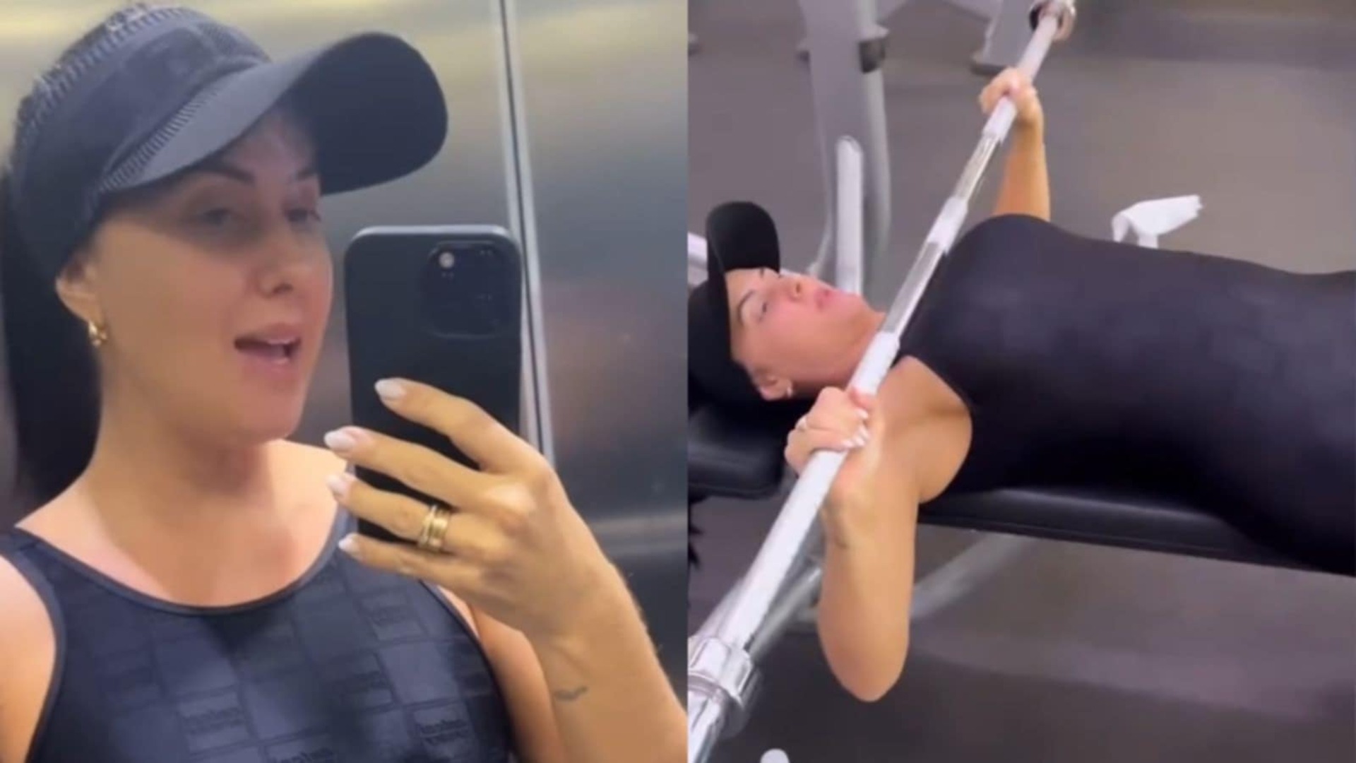 Graciele Lacerda chama a atenção com barriguinha de grávida na academia