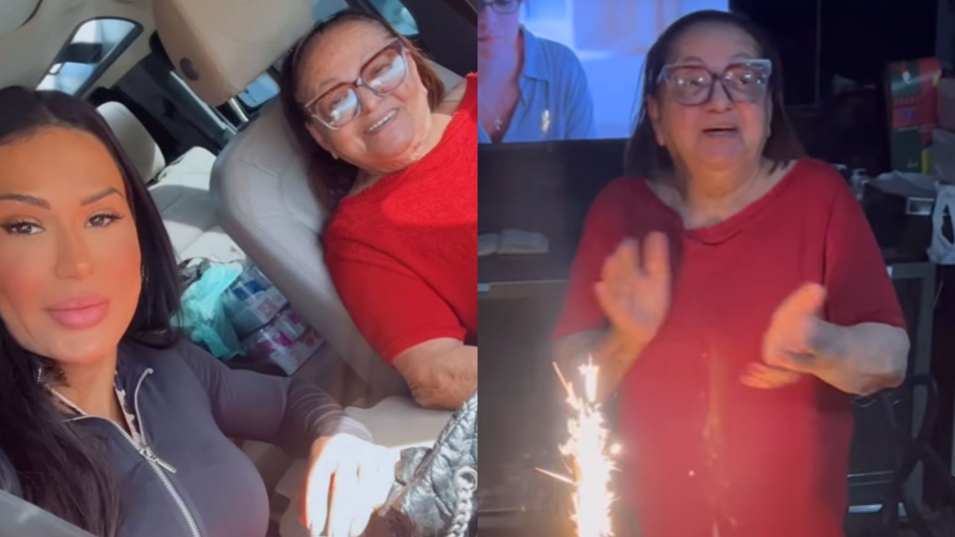 Gracyanne celebra aniversário da mãe de Belo com festinha especial