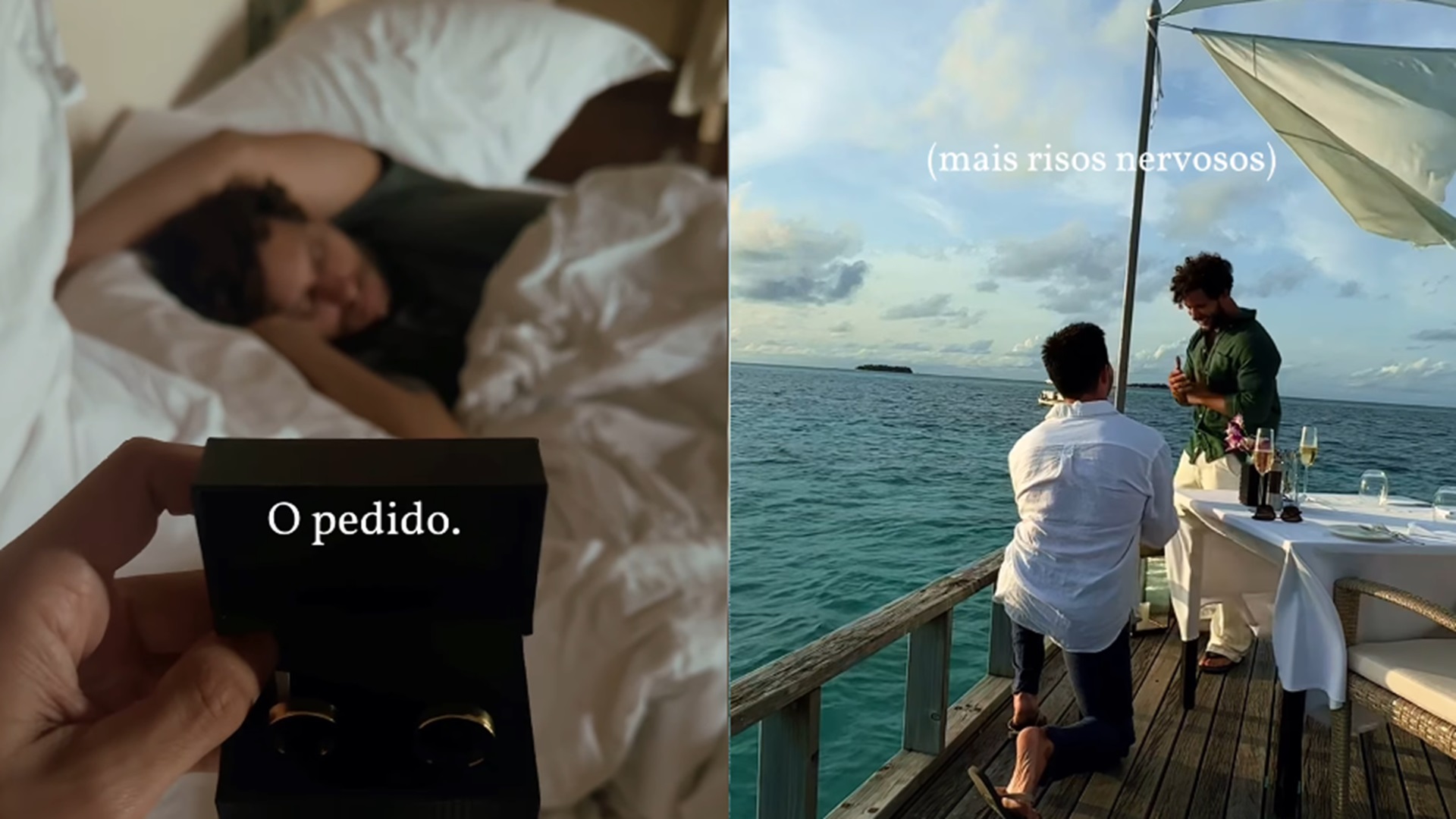 Igor Cosso mostra vídeo do pedido de casamento para Heron Leal: “Foi assim”