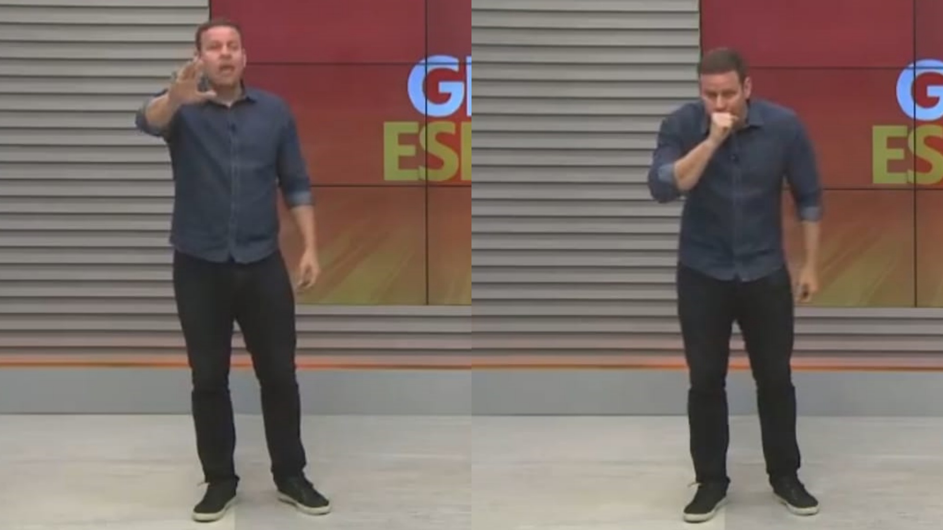 Danilo Alves, jornalista da Globo, se engasga ao vivo: “Deu ruim”