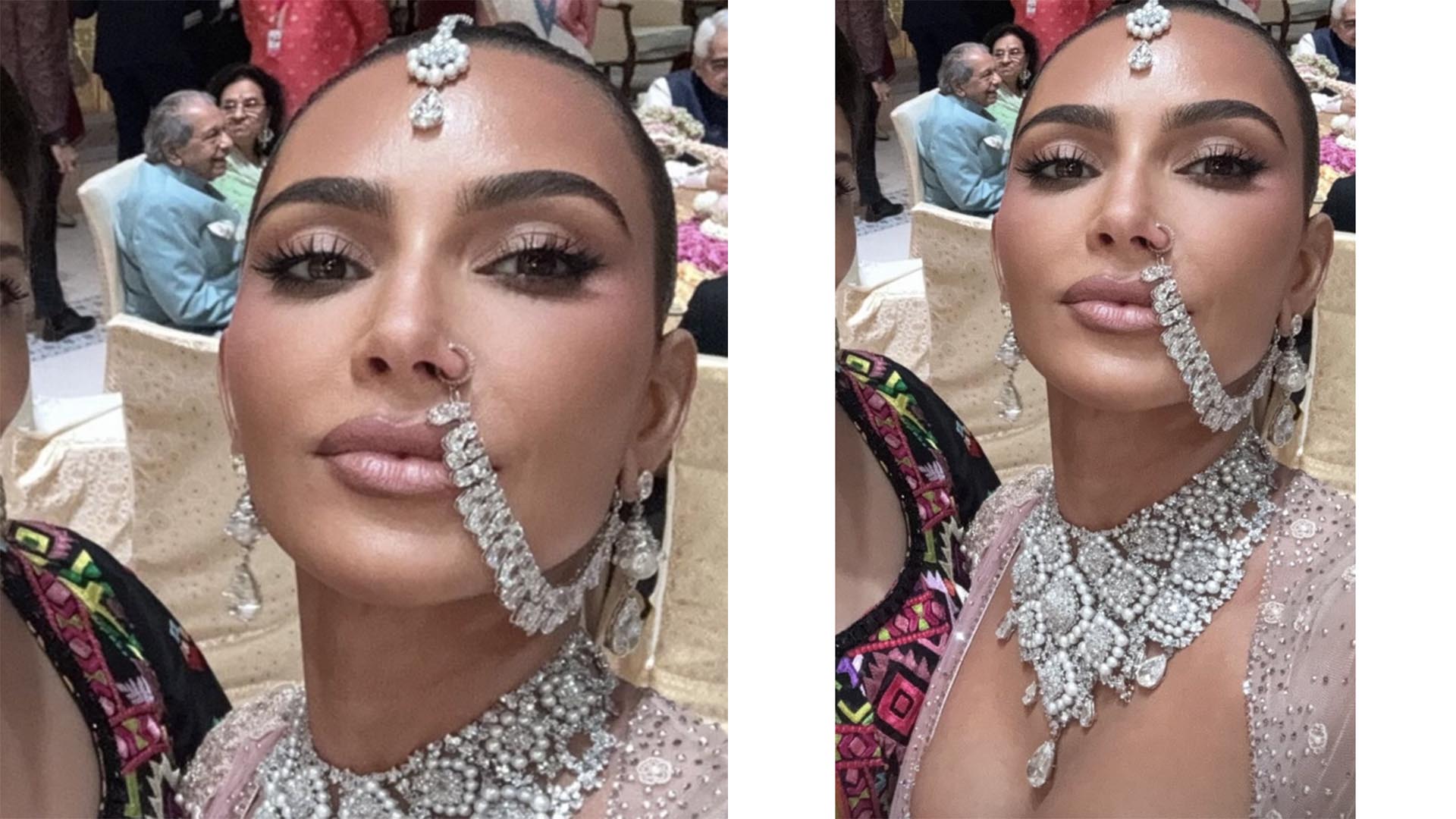 Kim Kardashian aposta em joias de diamante para casamento de Anant Ambani
