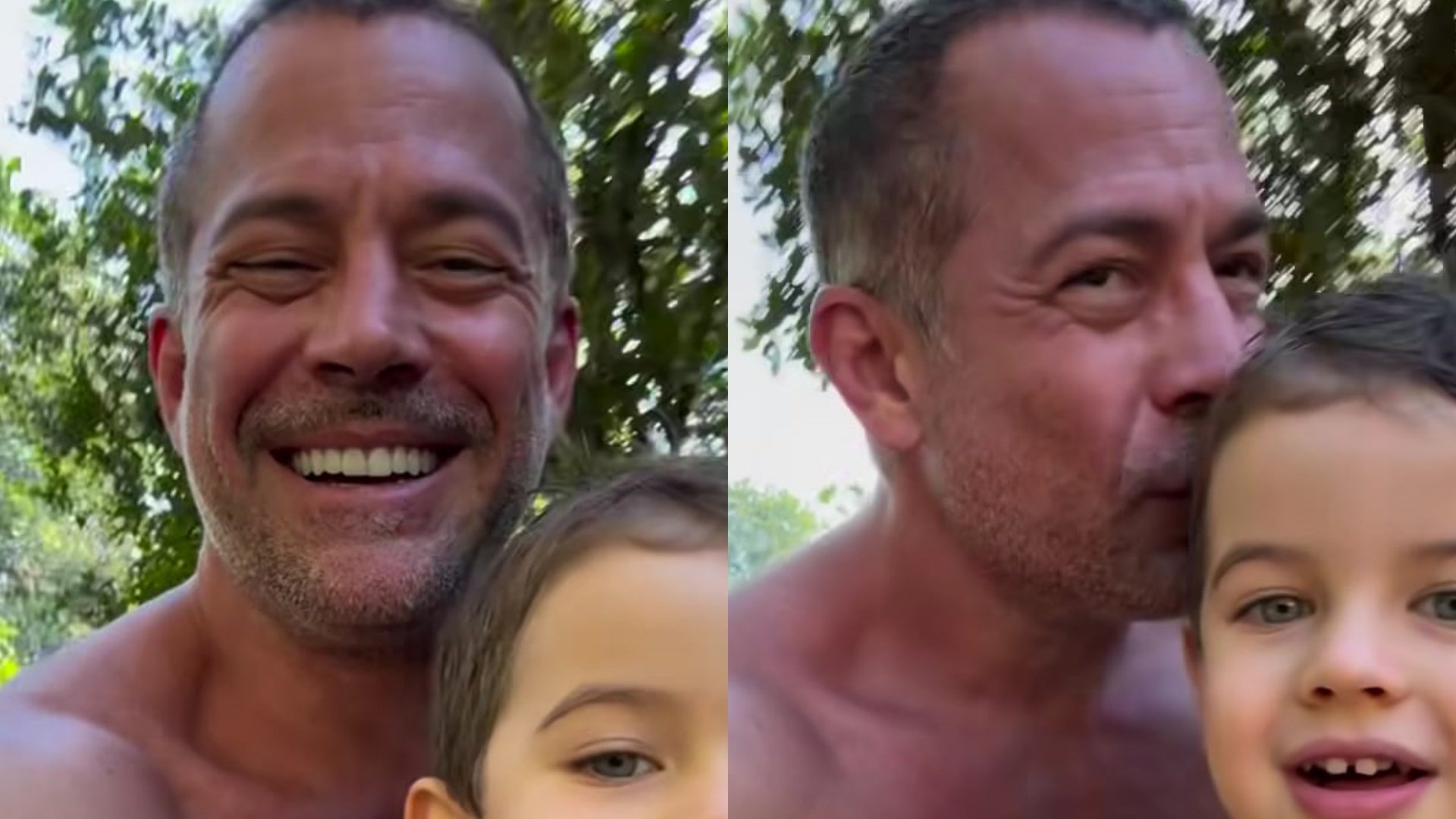Filho de Malvino Salvador rouba a cena durante passeio de bicicleta