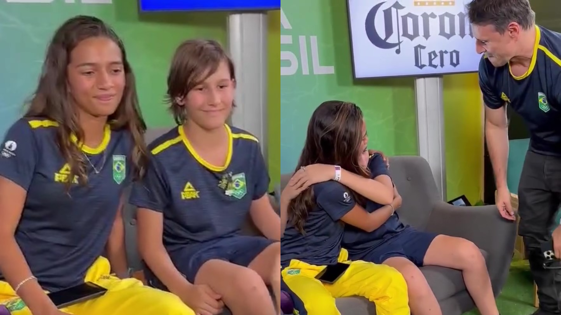 Filho de Murilo Rosa se emociona ao conhecer Rayssa Leal