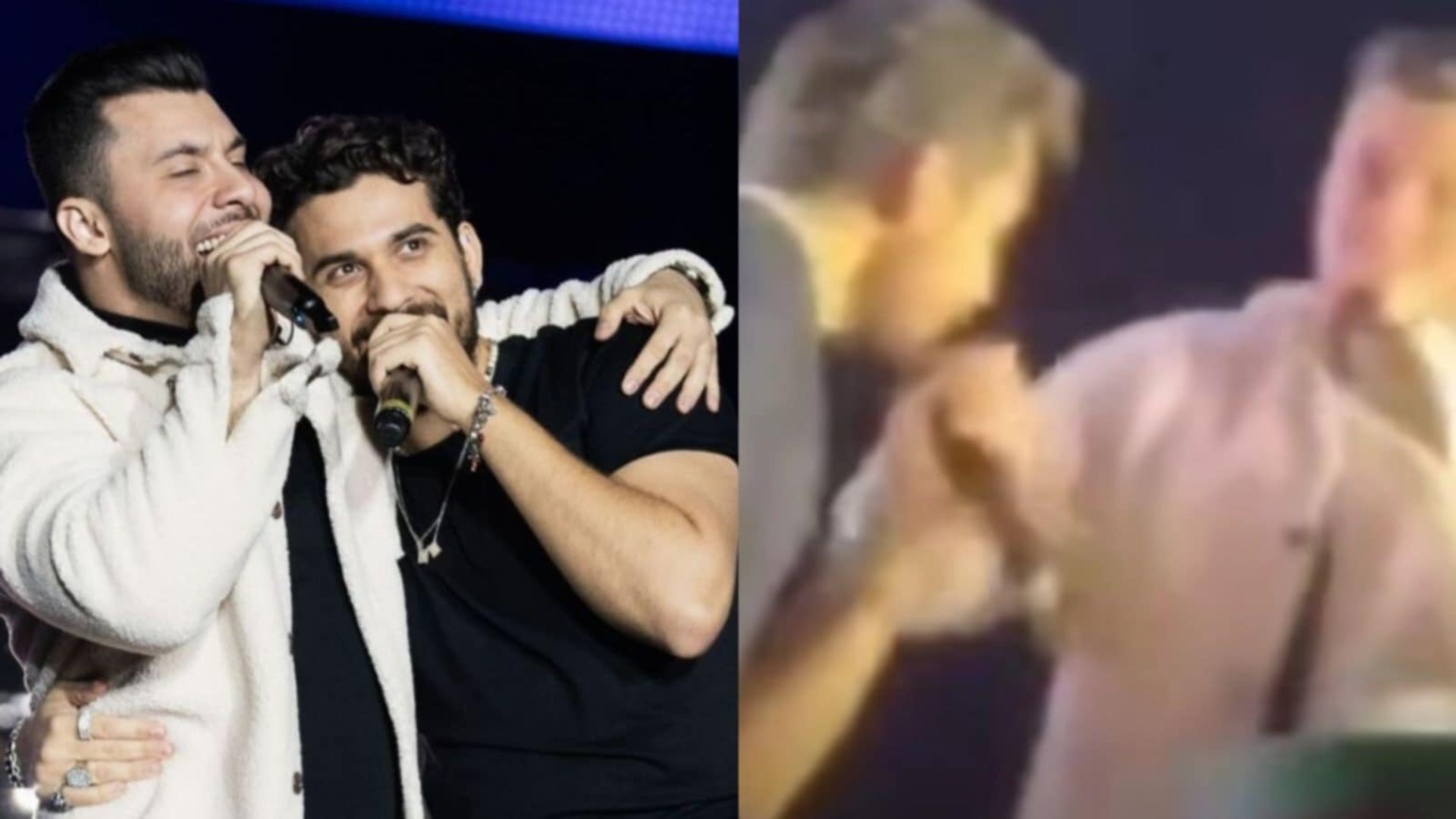 Murilo Huff deixa escapar soco em Gustavo Mioto em show