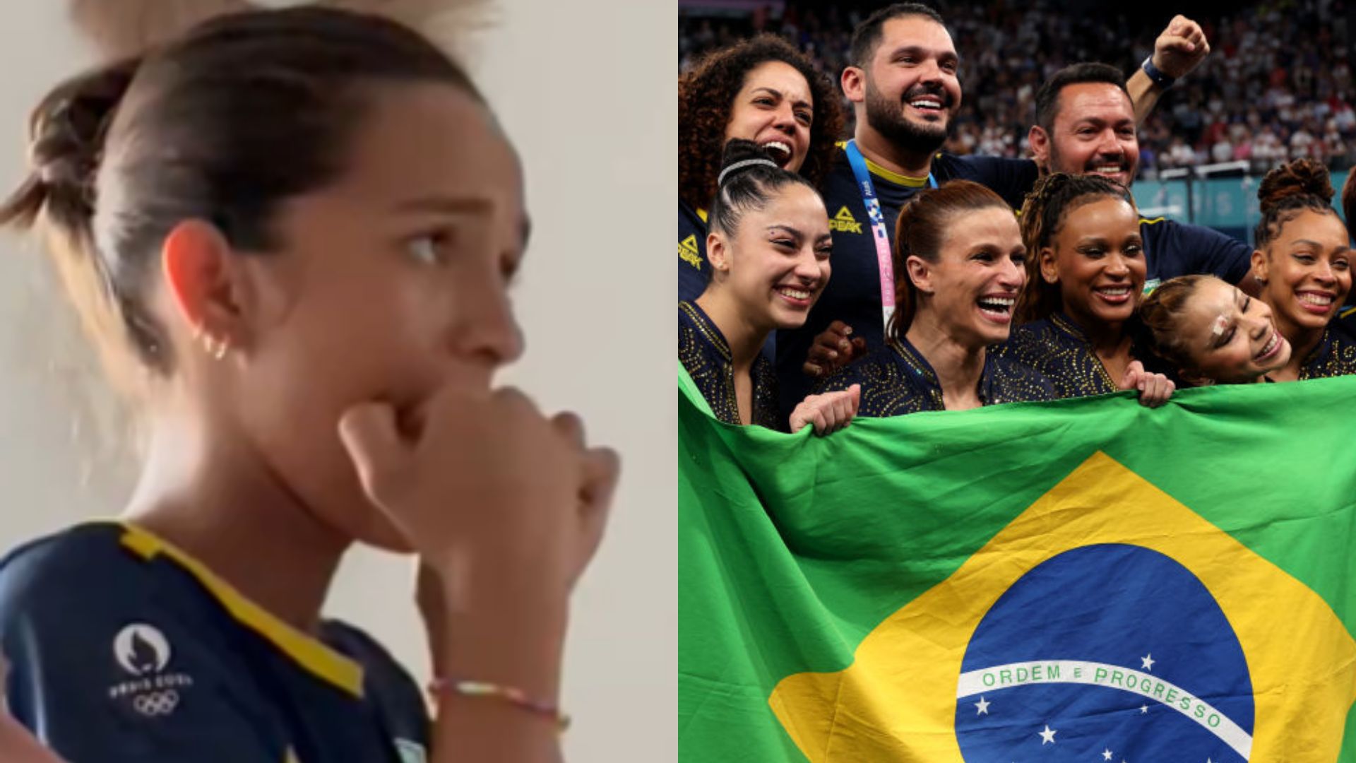 Rayssa Leal vibra com conquista inédita do Brasil na ginástica