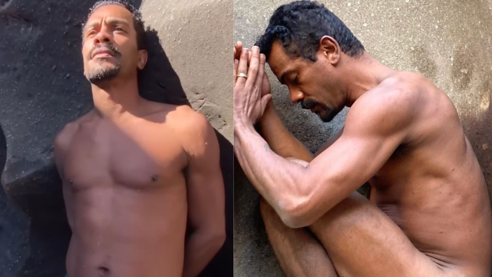 Samuel de Assis impressiona ao posar ao natural em cachoeira: ‘Renasci’
