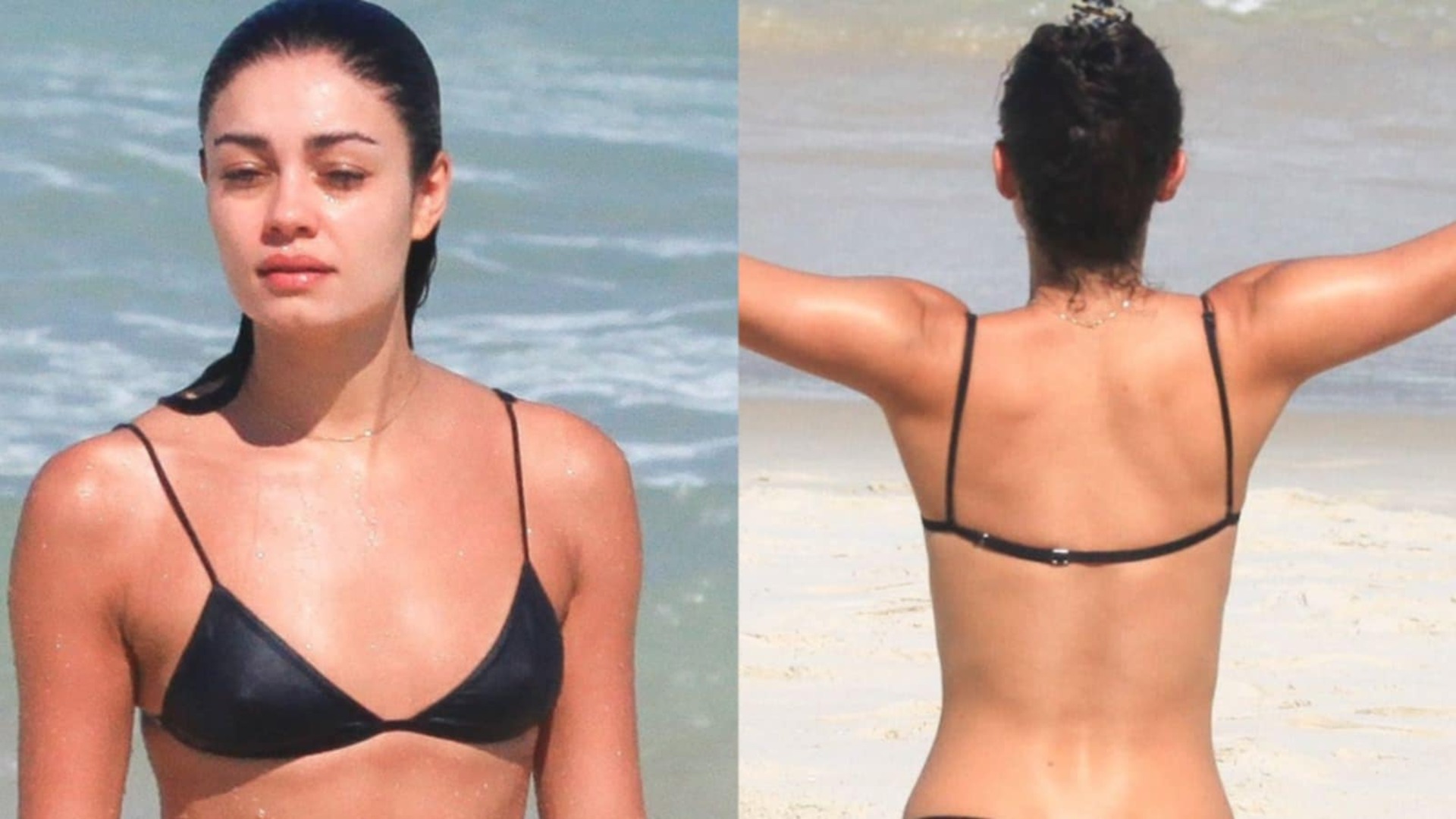 Sophie Charlotte dá show de beleza natural ao ser flagrada na praia