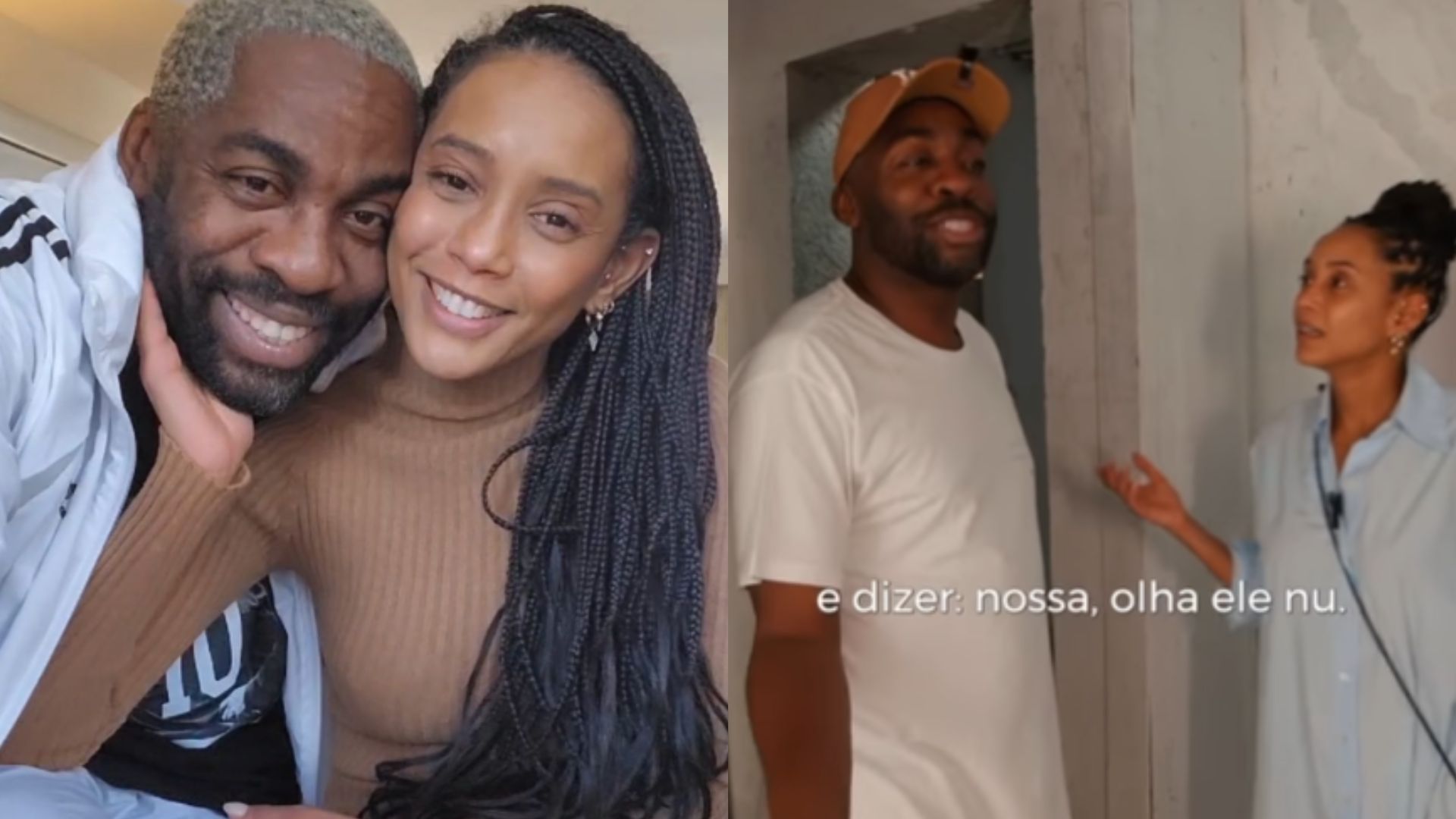 Taís Araujo e Lázaro Ramos mostram obra da nova casa: ‘Quero andar nu’