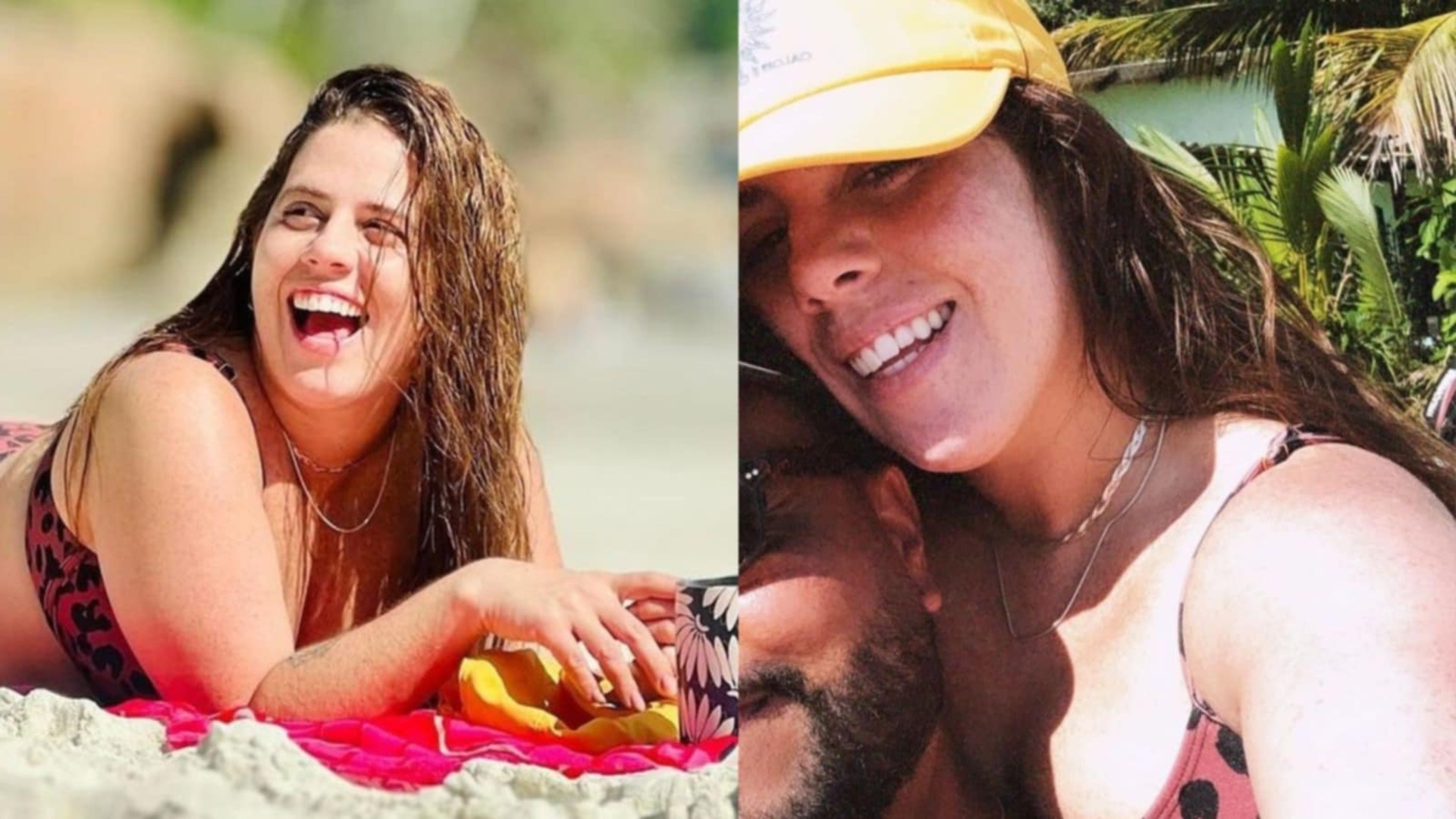 Tati Machado esbanja beleza natural em férias na praia com o marido