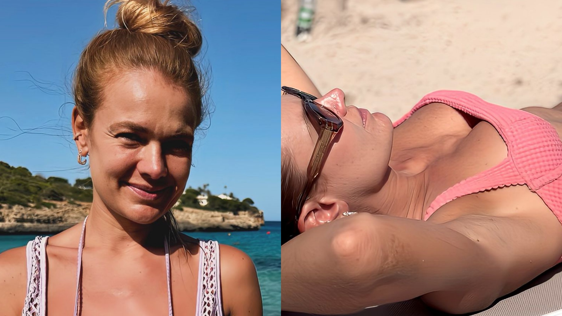Thaís Pacholek exibe cintura fininha ao renovar o bronzeado na praia