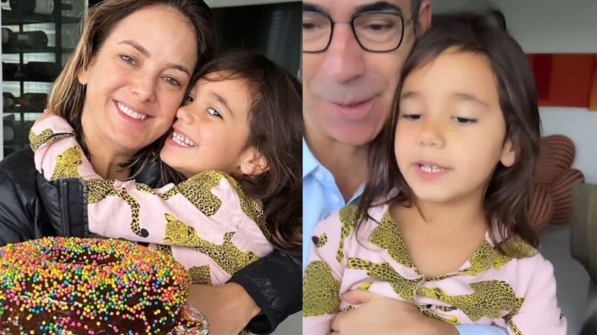 Ticiane Pinheiro e Cesar Tralli comemoram 5 anos da filha no café da manhã