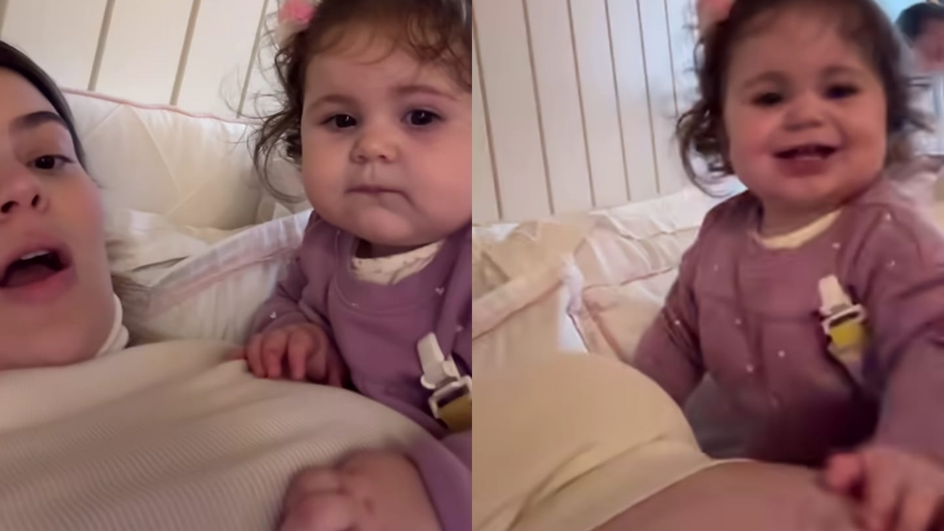 Grávida, Viih Tube encanta ao mostrar a filha beijando sua barriga: “Quanto amor”