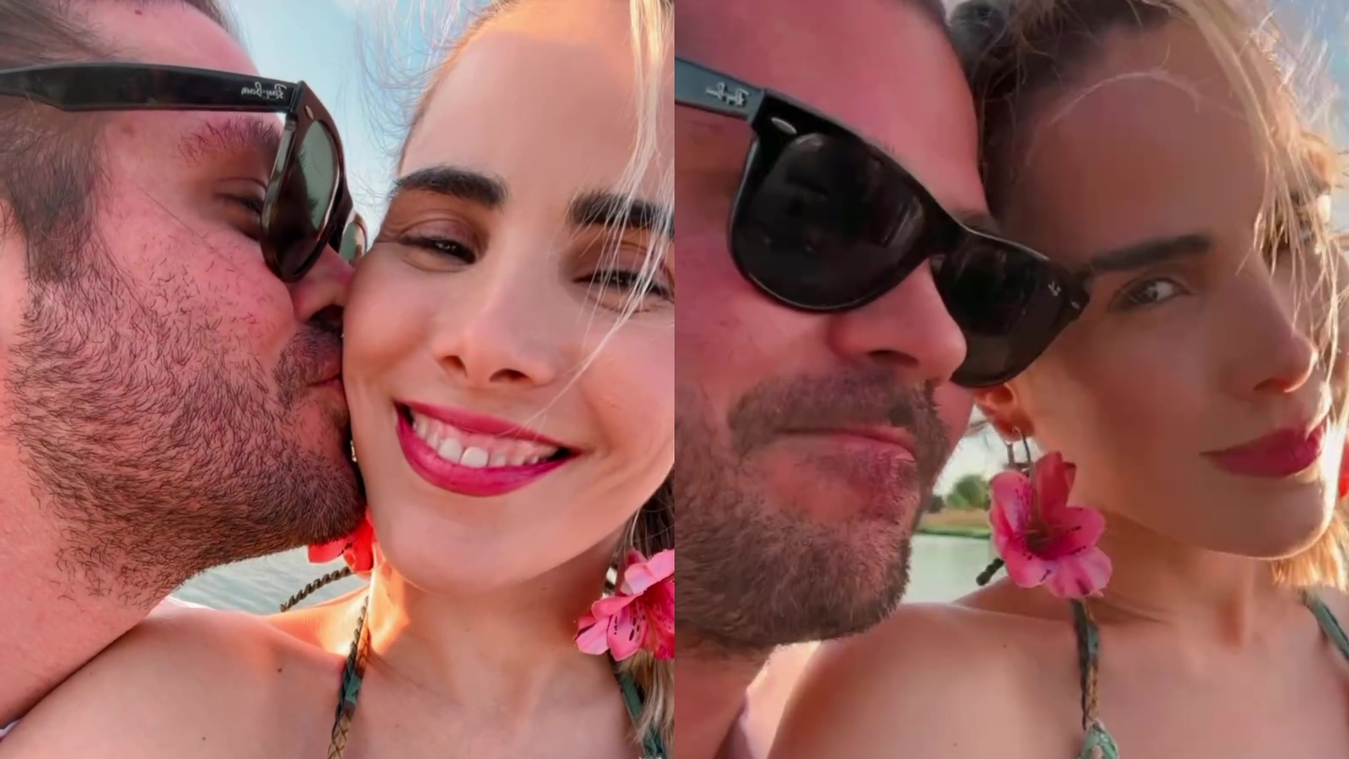 Wanessa Camargo ganha carinhos de Dado Dolabella em passeio de barco