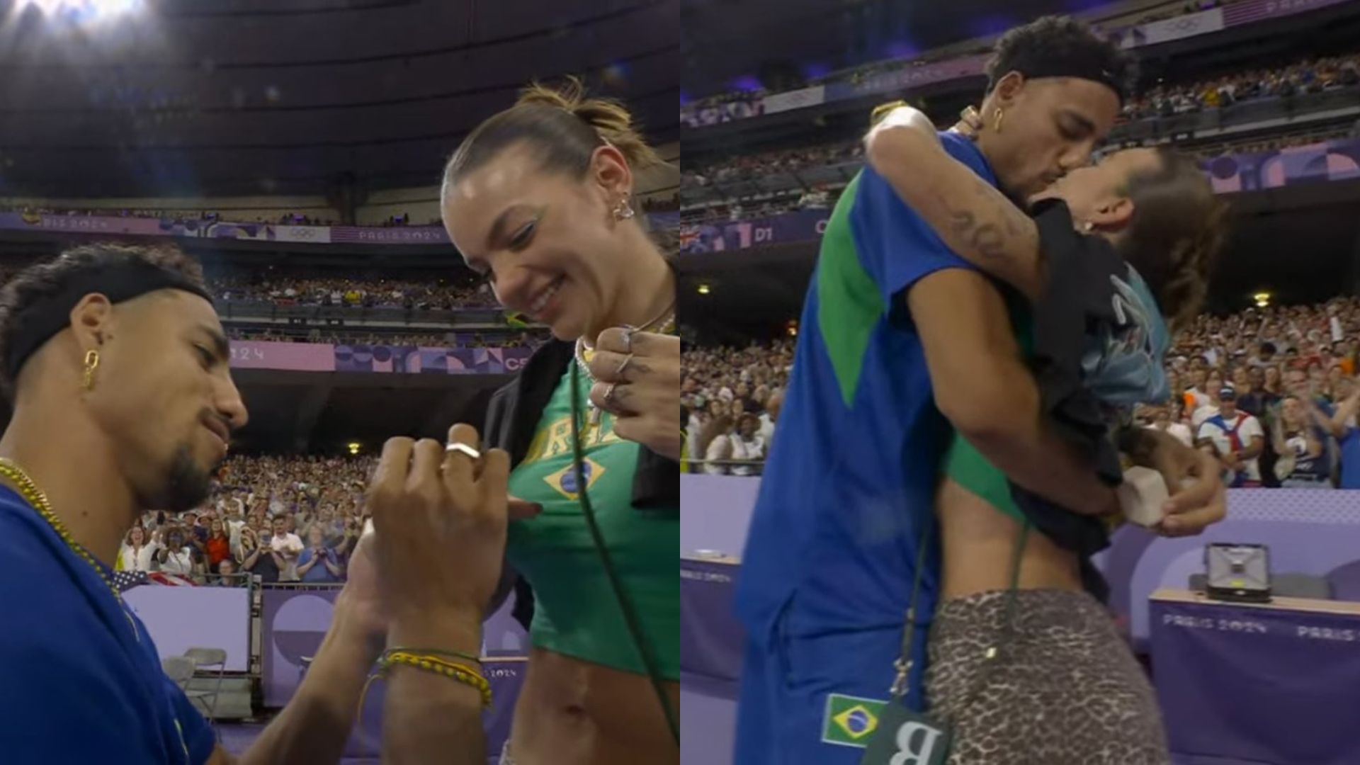Atleta de salto triplo pede namorada em casamento ao vivo durante as Olimpíadas