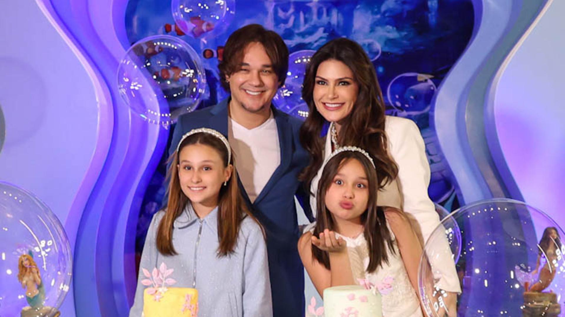 Leandro e Natália Guimarães fazem festa luxuosa para as filhas gêmeas