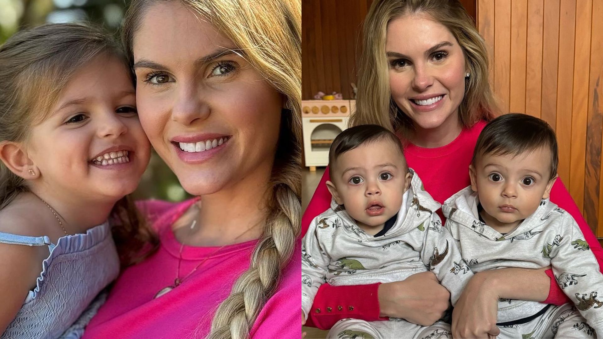 Bárbara Evans combina look dos filhos gêmeos com a irmã em data especial