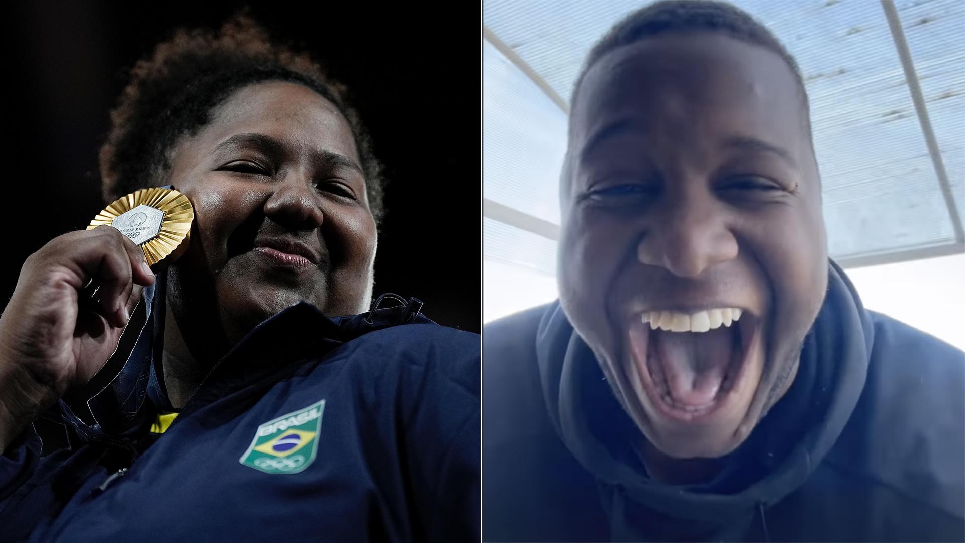 Marido de Bia Souza vibra com medalha de ouro da esposa nas Olimpíadas