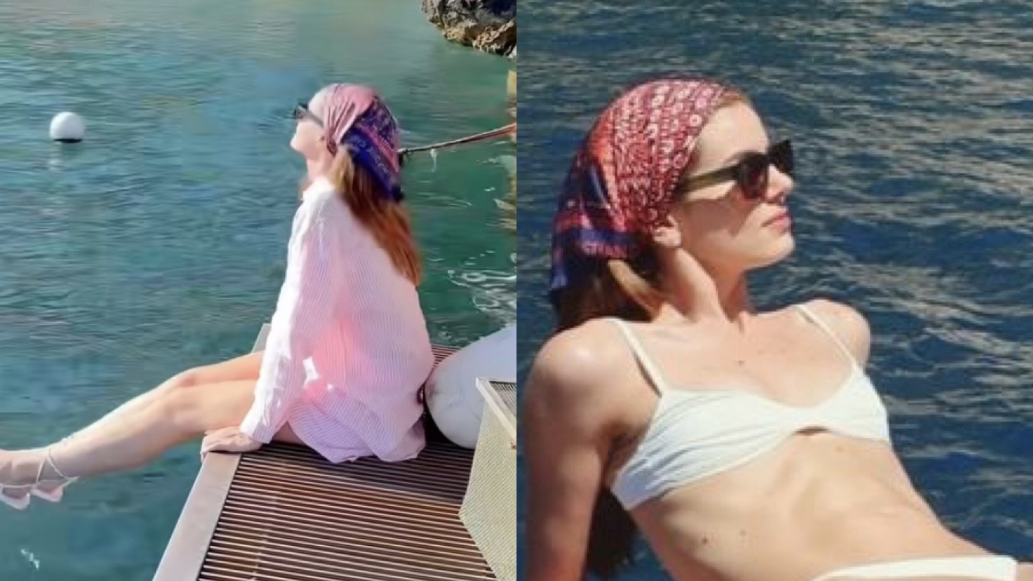 Curtindo as férias, Camila Queiroz aproveita dia em alto mar em Capri, na Itália