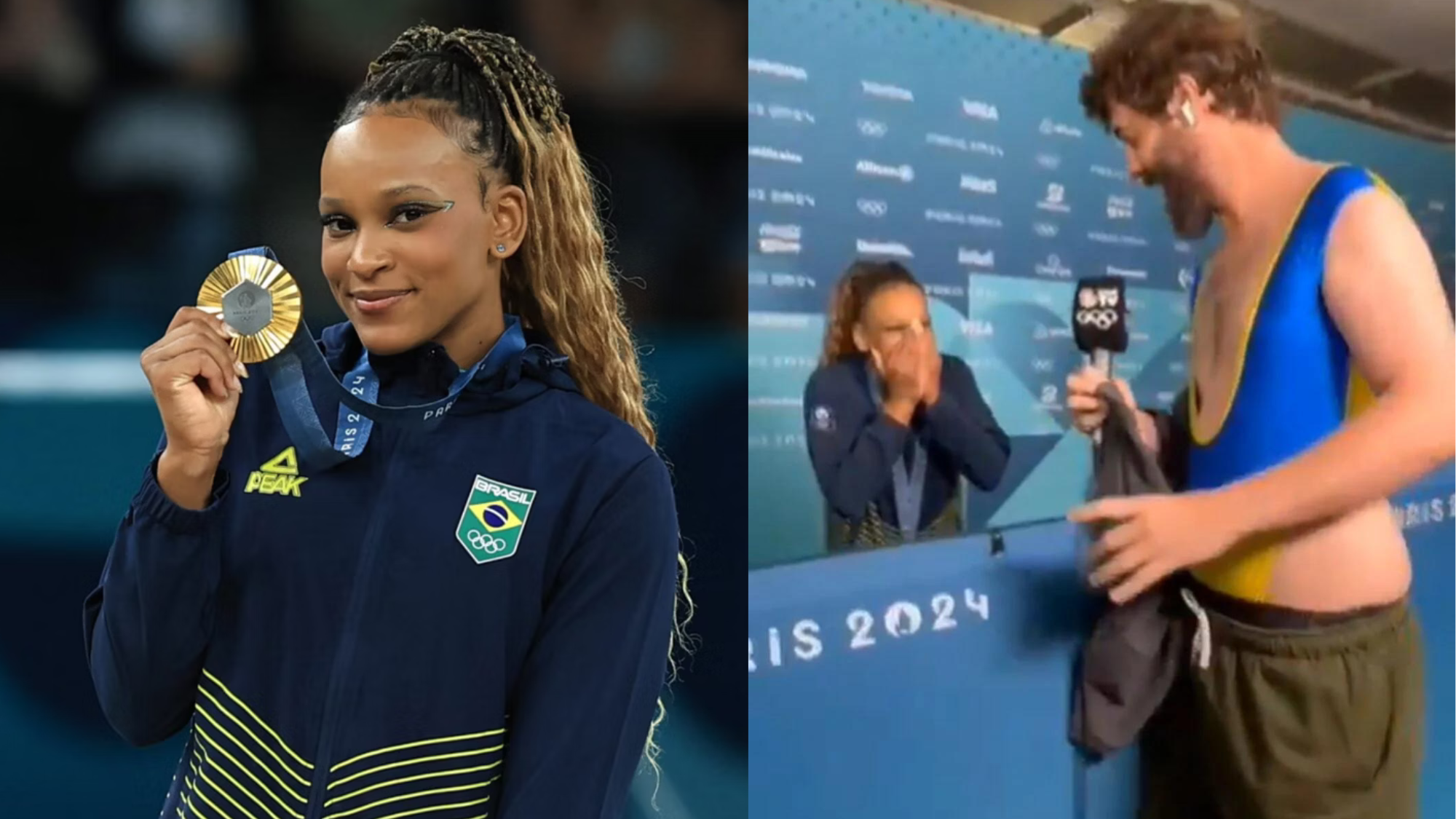 Conduta de Diogo Defante com Rebeca Andrade é criticada na web: ‘Sem noção’