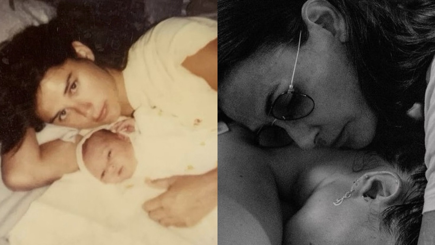 Demi Moore publica antes e depois da filha com Bruce Willis