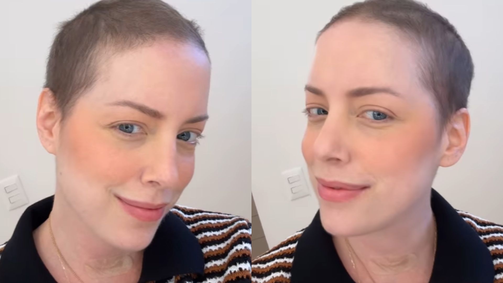 Fabiana Justus surge sorridente ao mostrar crescimento do cabelo