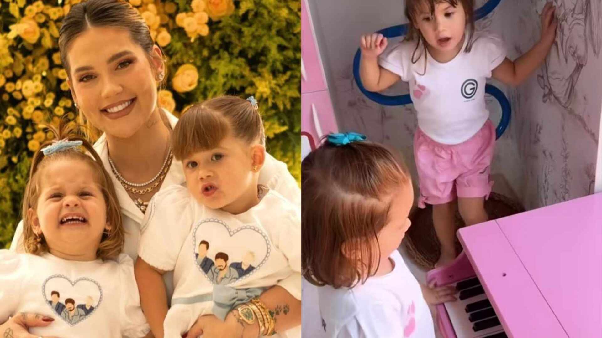Filhas de Virginia dão show de fofura ao formarem dupla musical: ‘Orgulho’