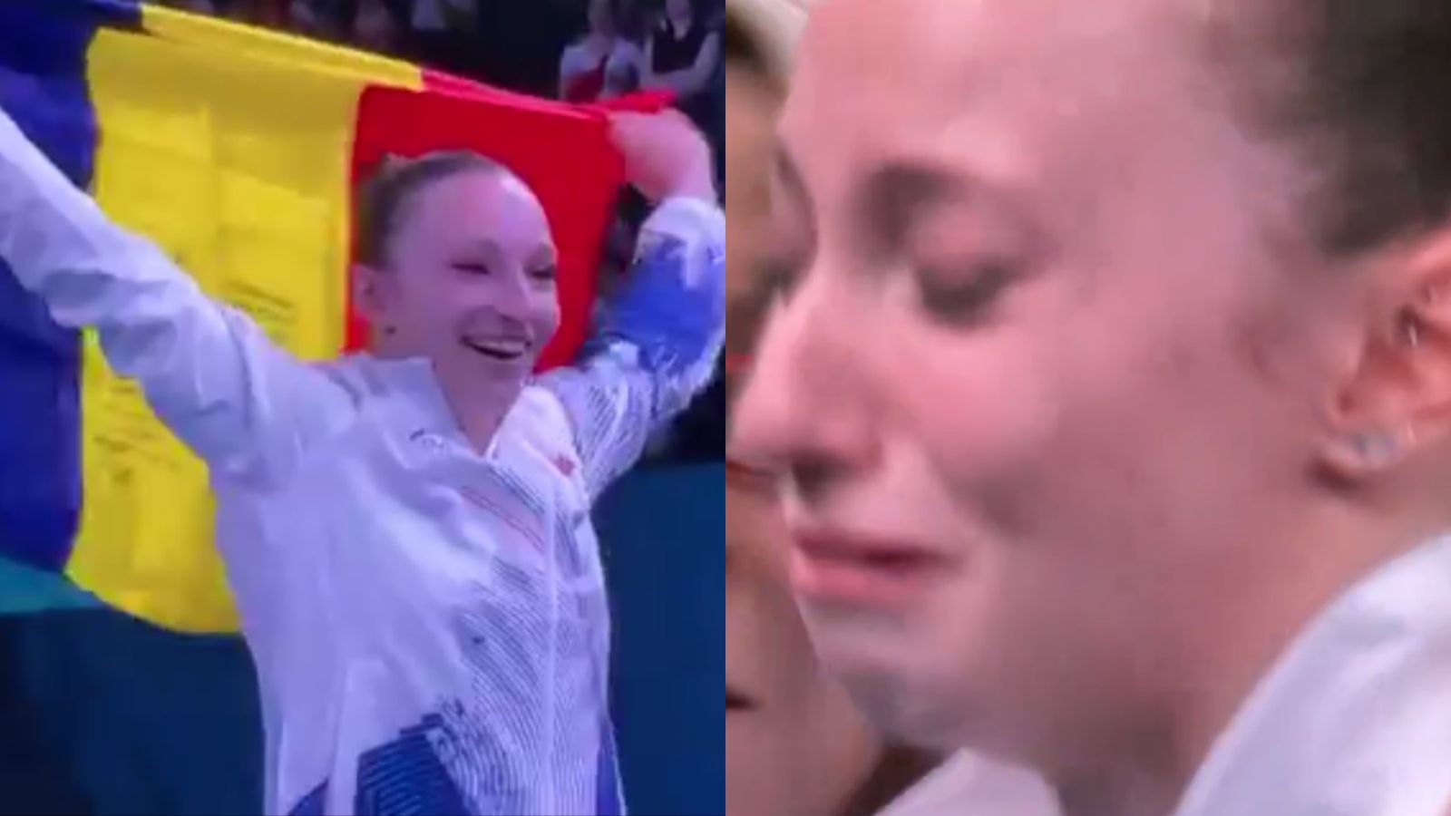 Ginasta cai no choro ao perder medalha após revisão de notas nas Olimpíadas