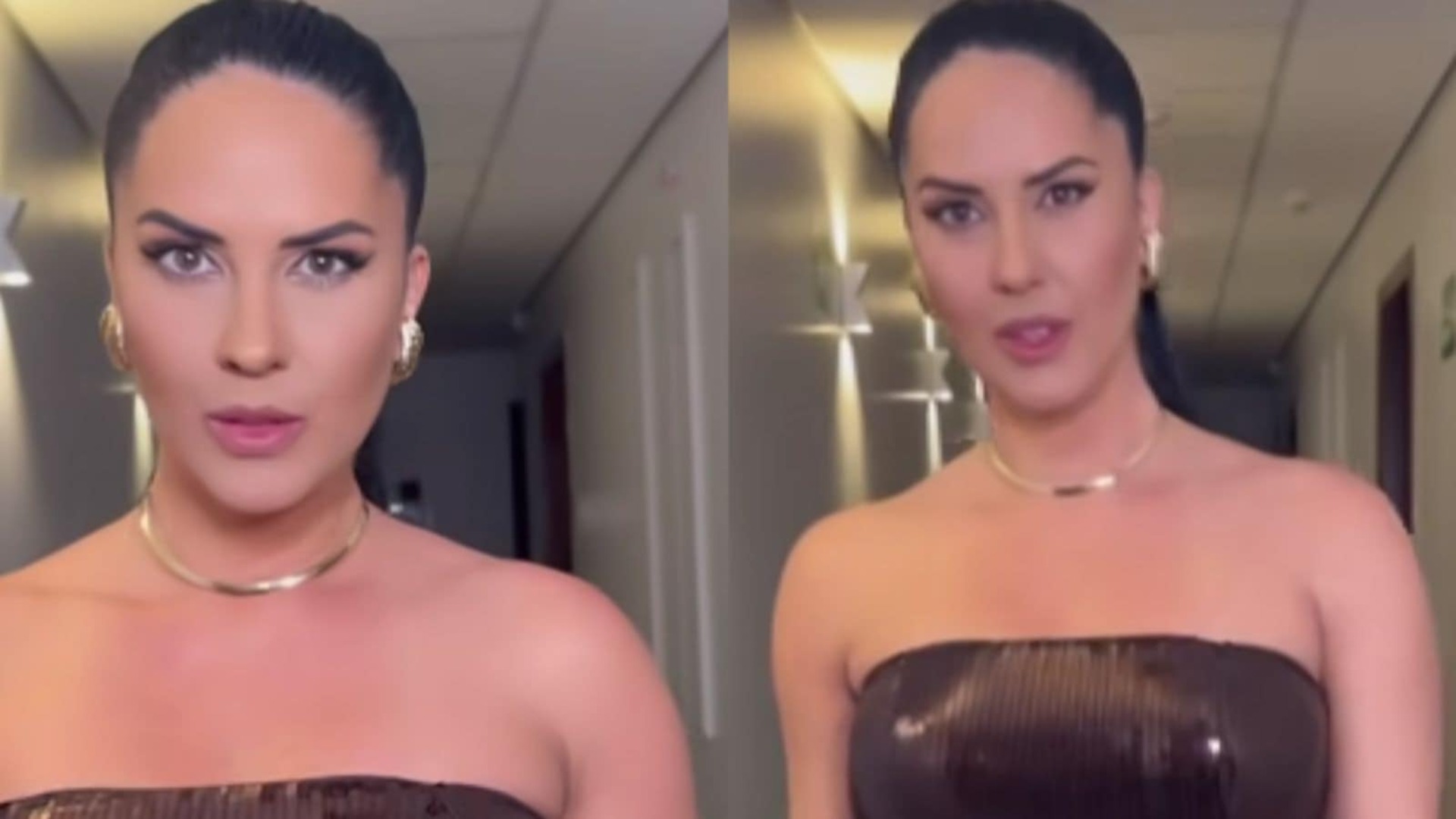 Graciele Lacerda causa com look brilhante para o aniversário da sogra; veja