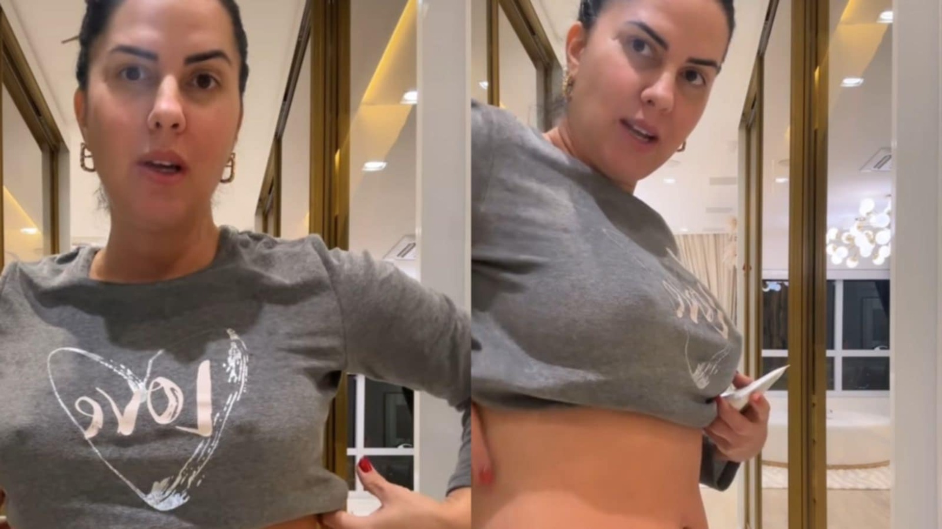 Graciele Lacerda revela como está sua barriga por trás da roupa