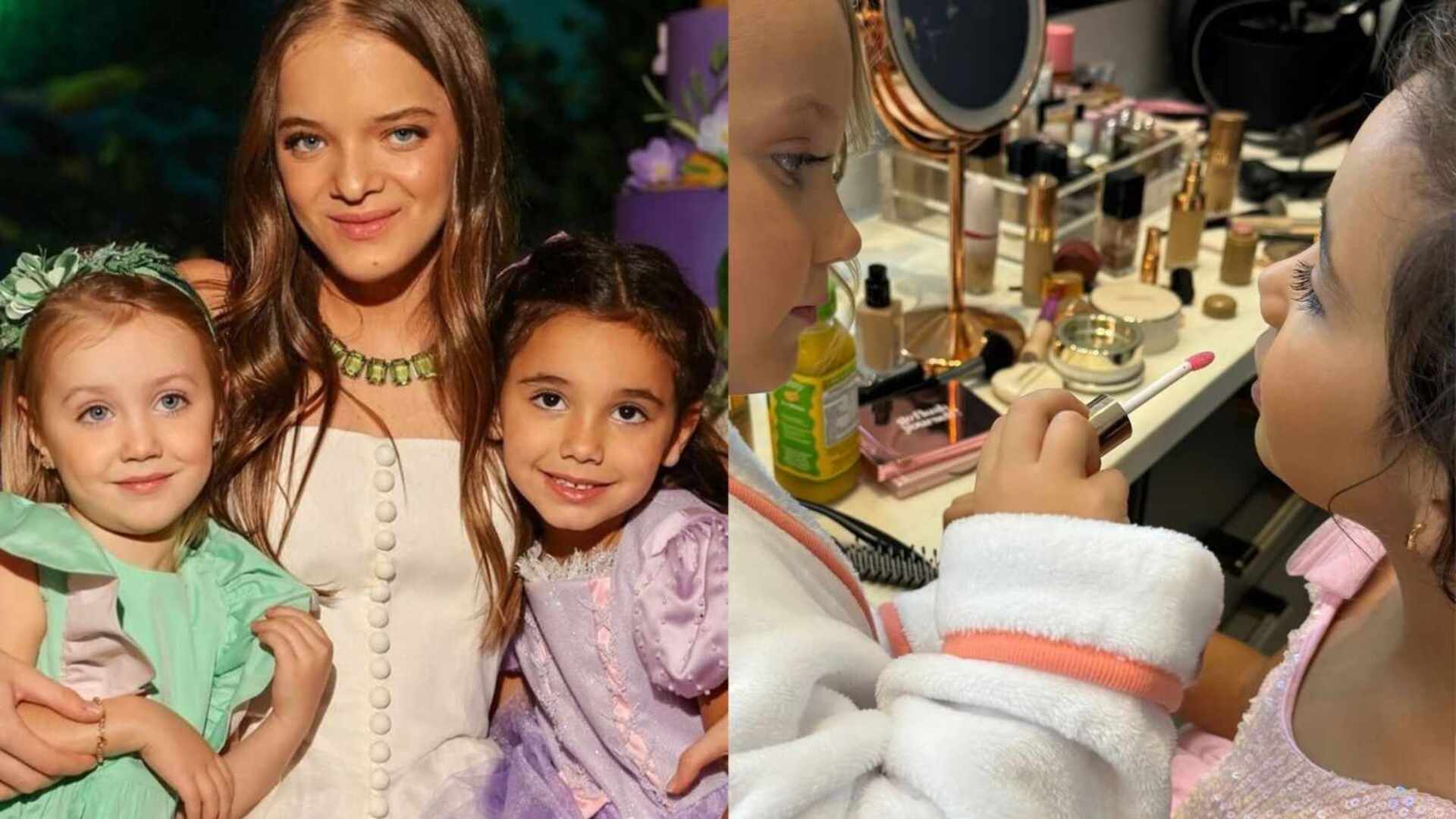 Irmãs caçulas de Rafaella Justus se produzem para ensaio: ‘Princesas’