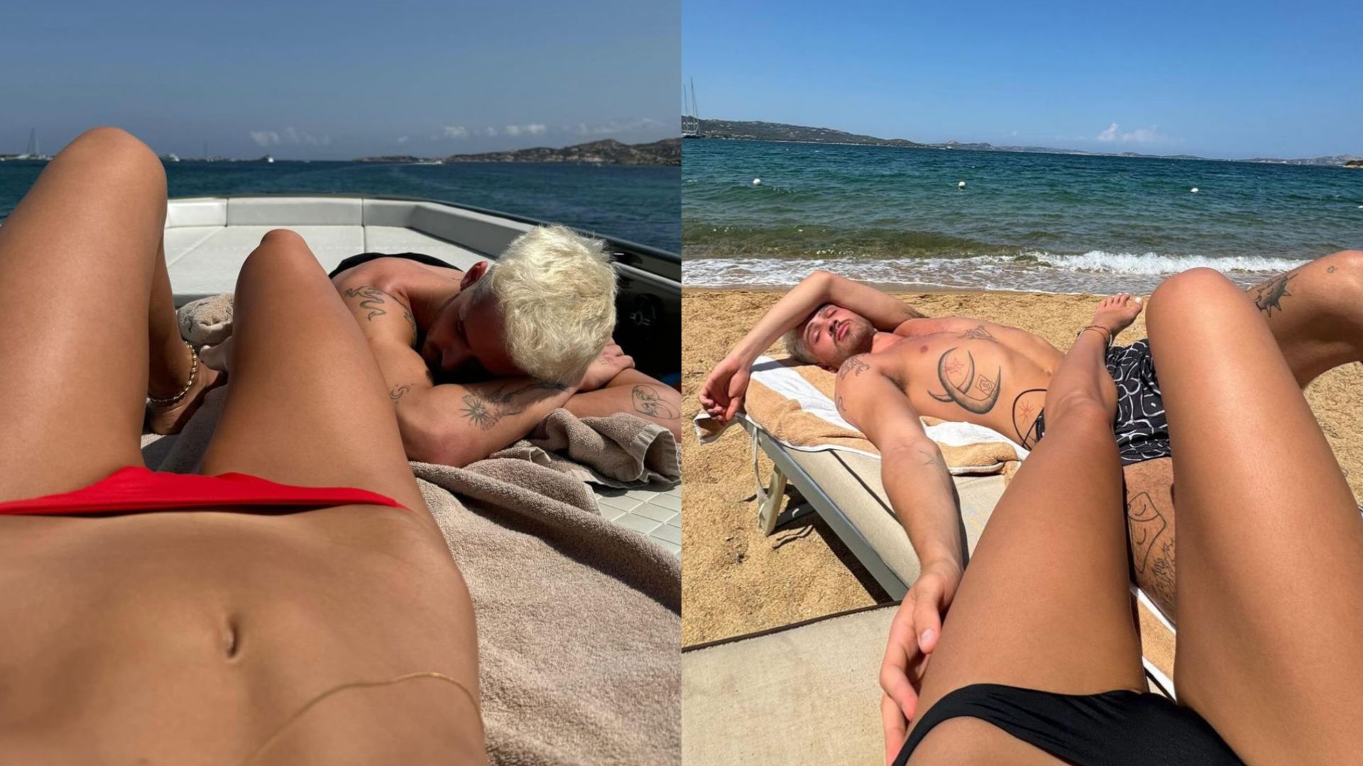 Com romance assumido, João Guilherme e Bruna Marquezine curtem passeio de iate na Itália