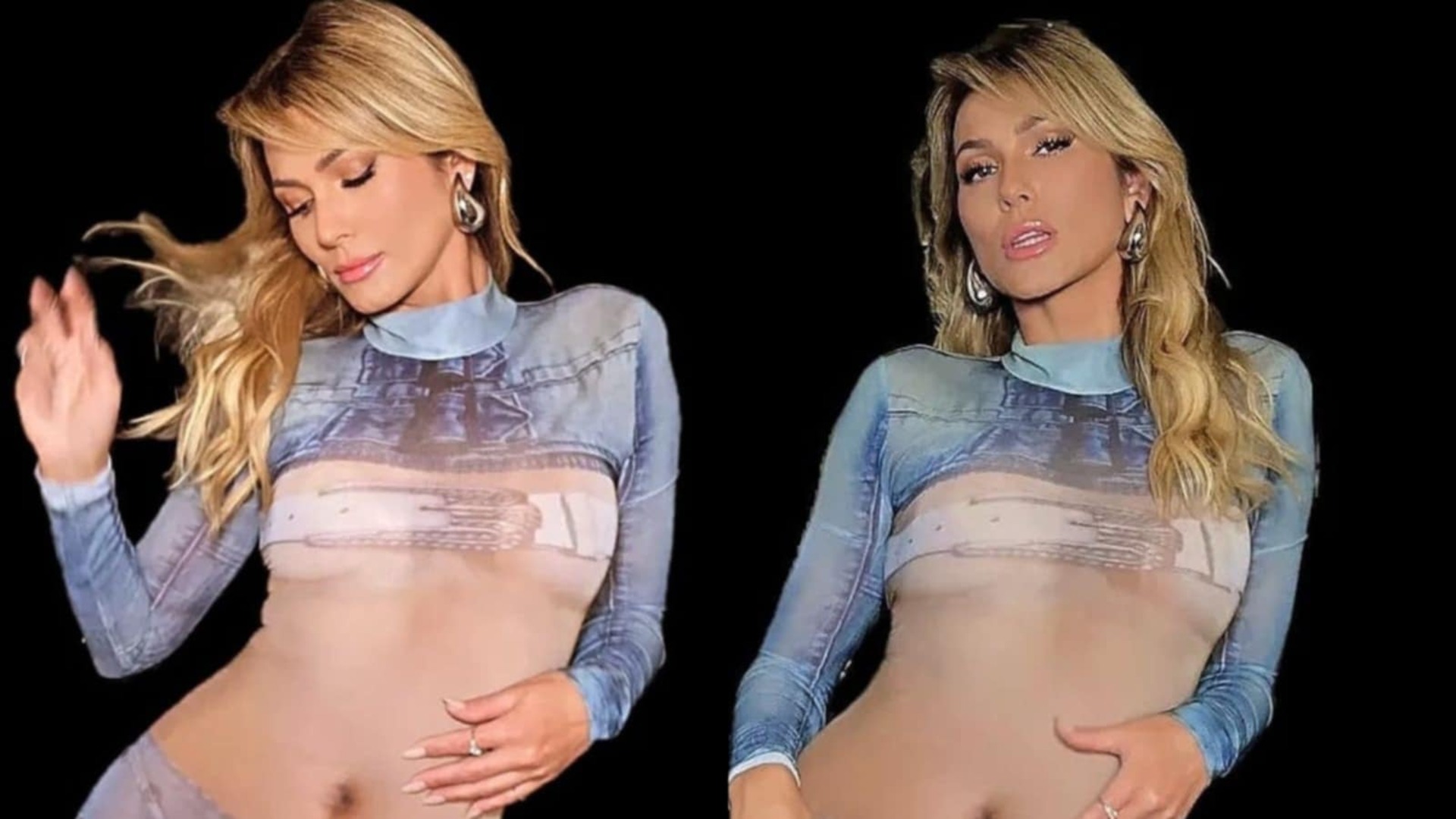 Lívia Andrade causa ao surgir com roupa com umbigo gigante: ‘Vim confundir’