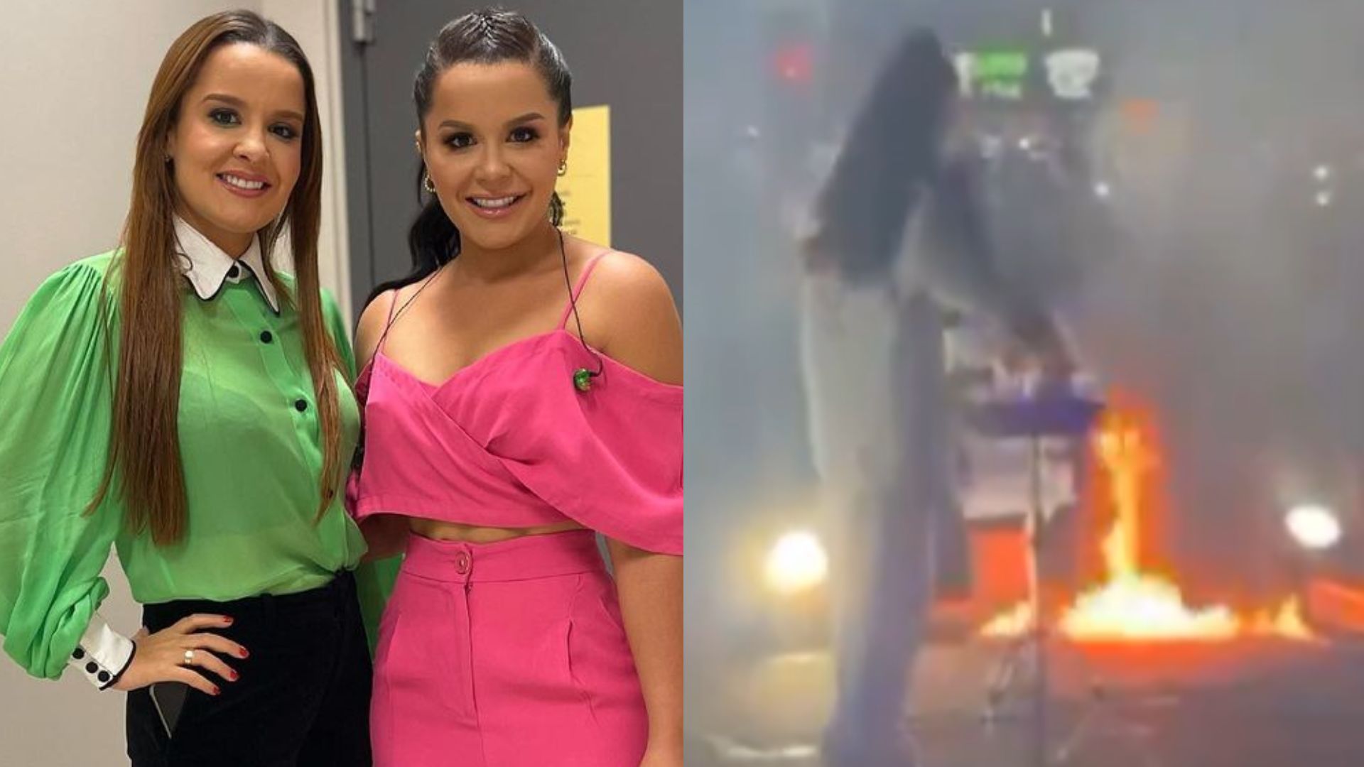 Maiara surpreende ao apagar princípio de incêndio durante show com Maraisa