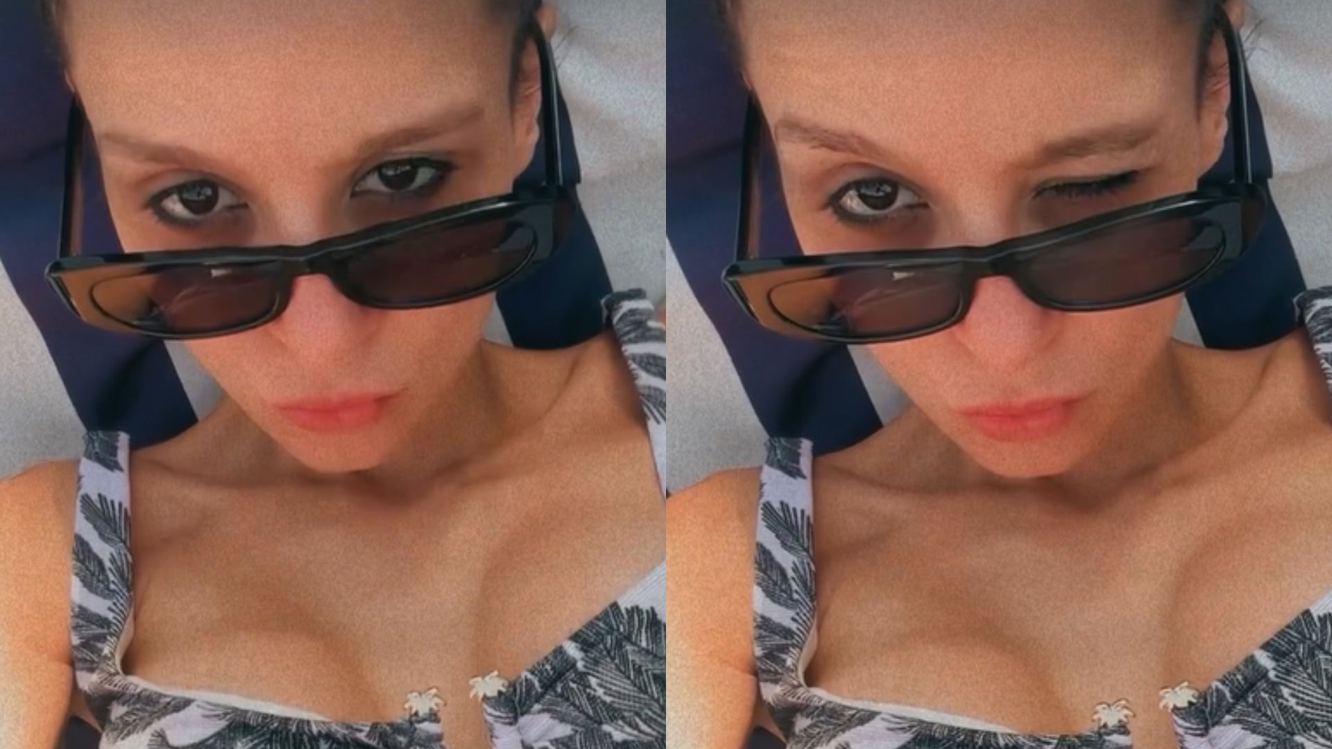 Maiara arranca suspiros ao posar com biquíni estampado na beira da piscina